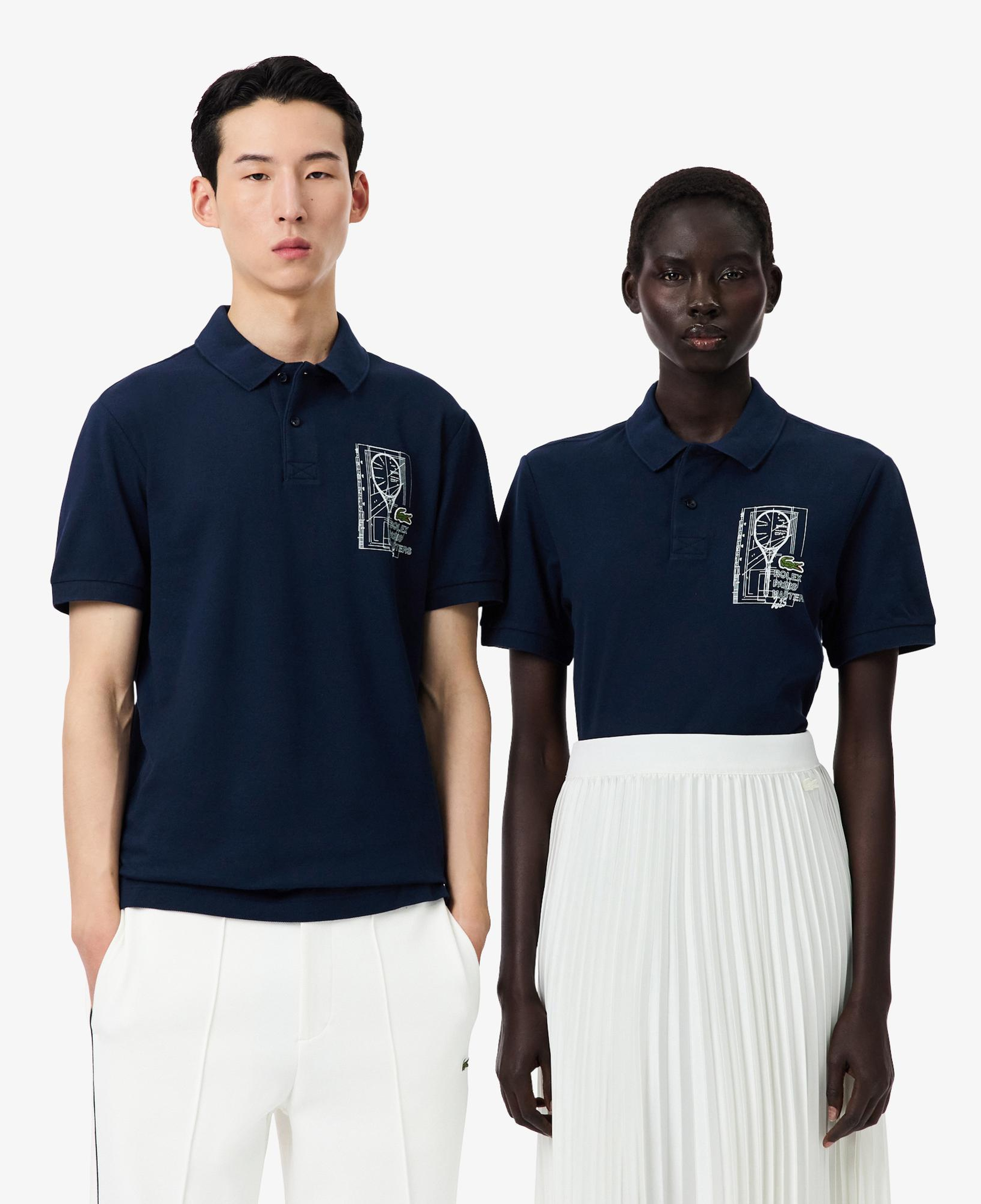 Lacoste Rolex Paris Masters Erkek Regular Fit Baskılı Lacivert Polo