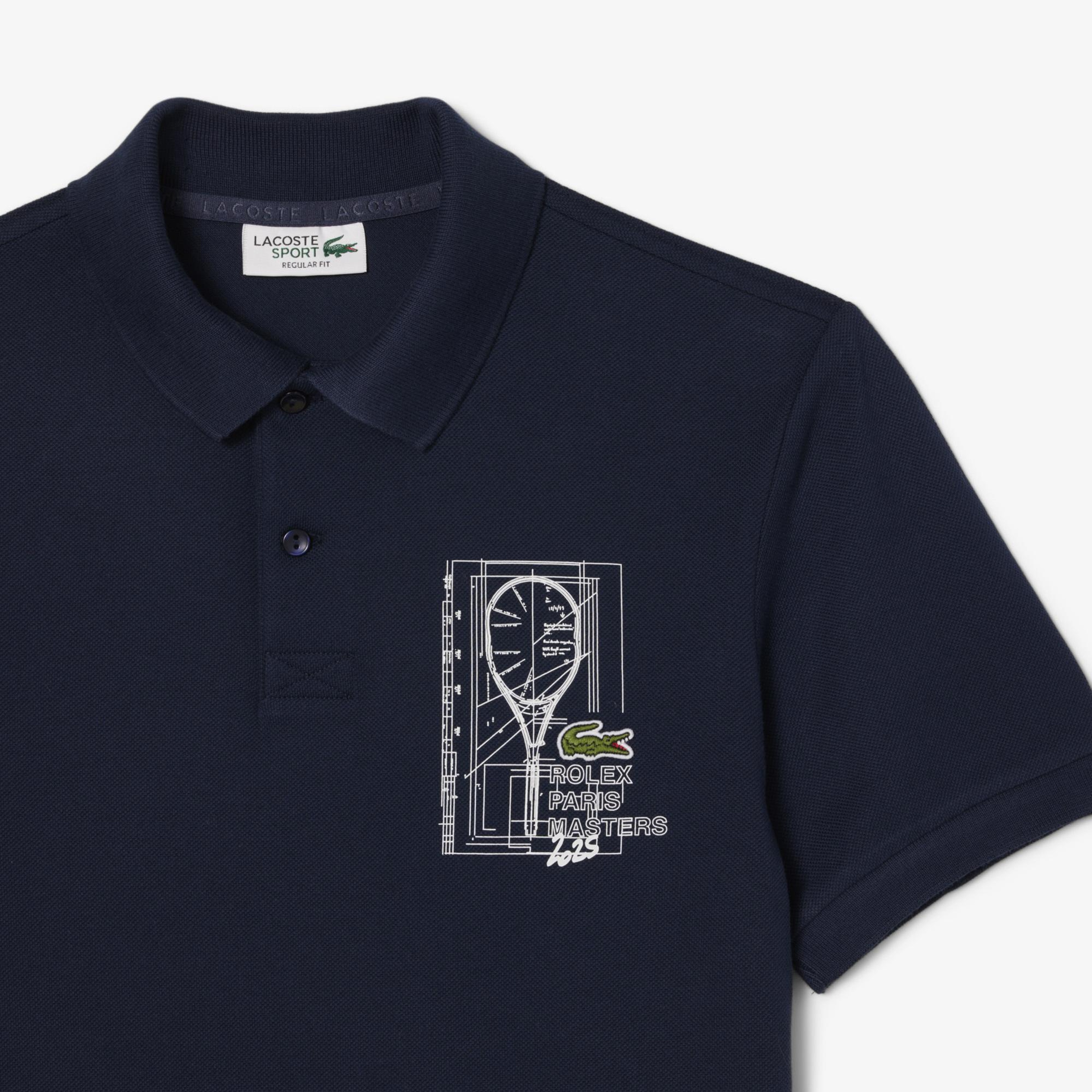 Lacoste Rolex Paris Masters Erkek Regular Fit Baskılı Lacivert Polo