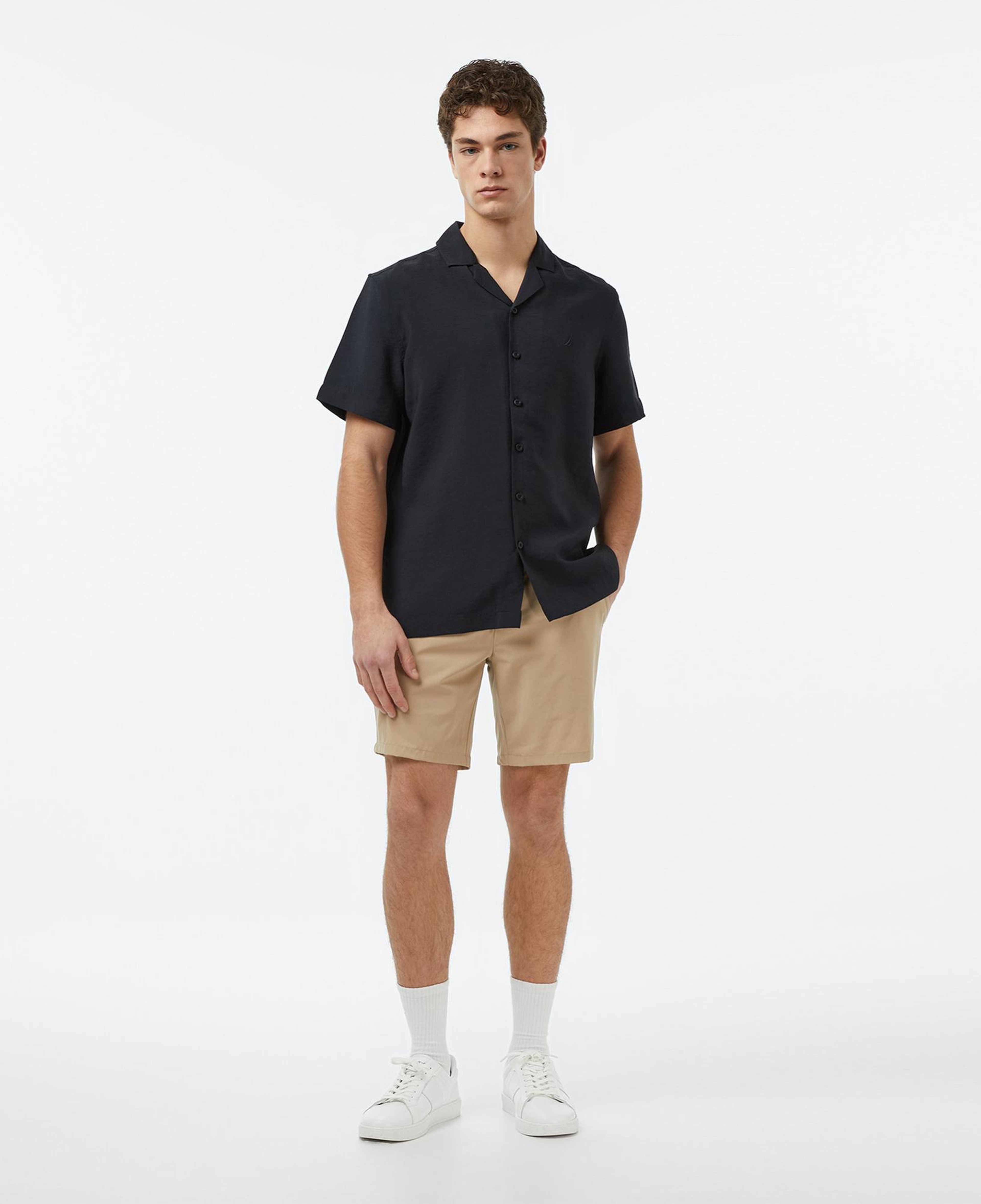 Nautica Erkek Siyah Regular Fit Kısa Kollu Gömlek