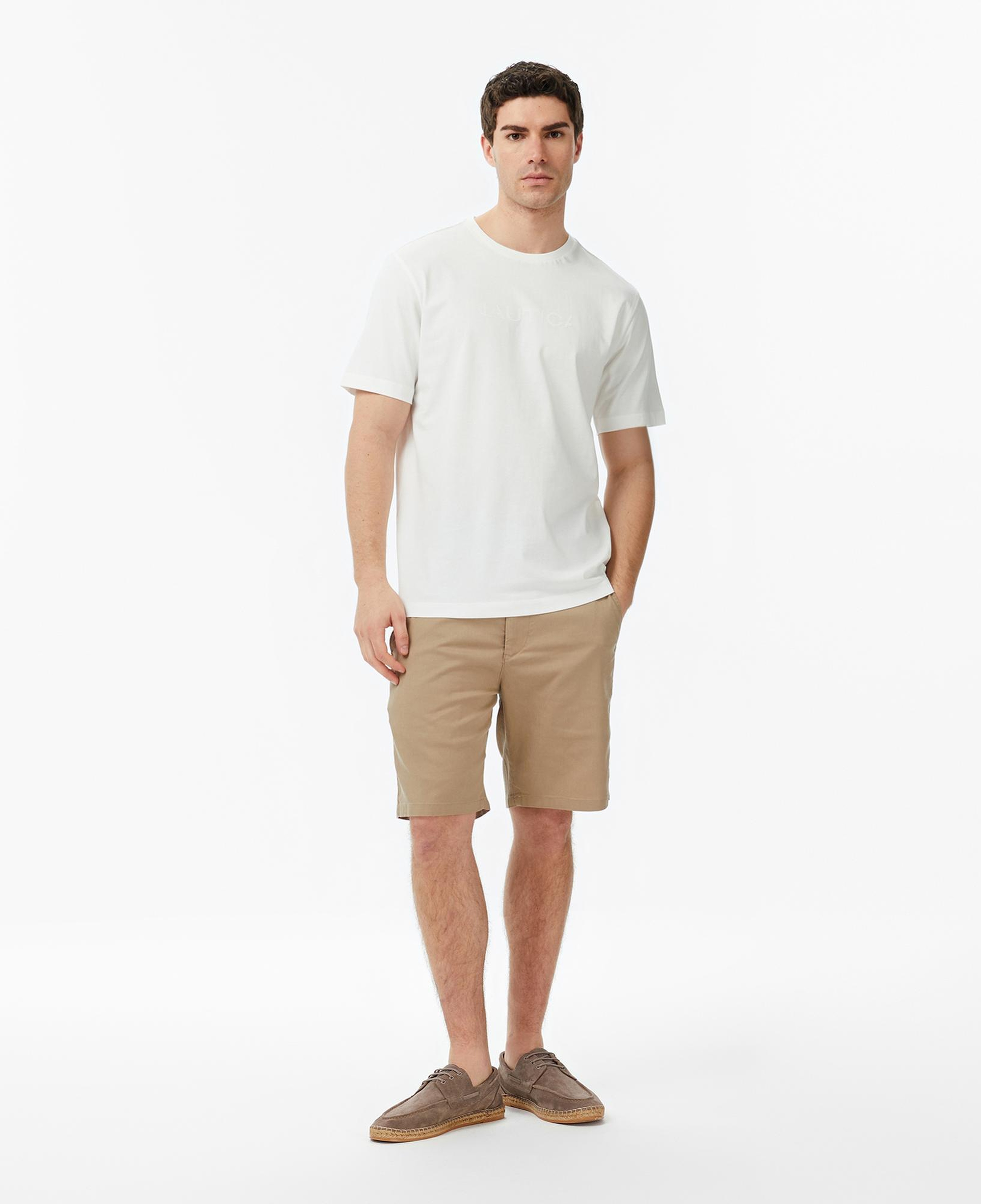 Nautica Erkek Beyaz Regular Fit Baskılı T-Shirt