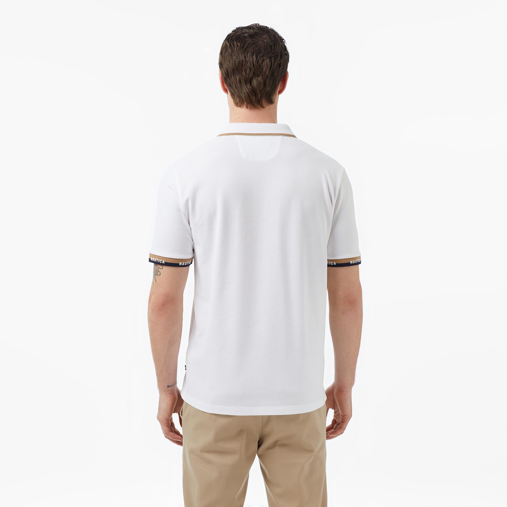 Nautica Erkek Beyaz Regular Fit Polo Yaka T-Shirt