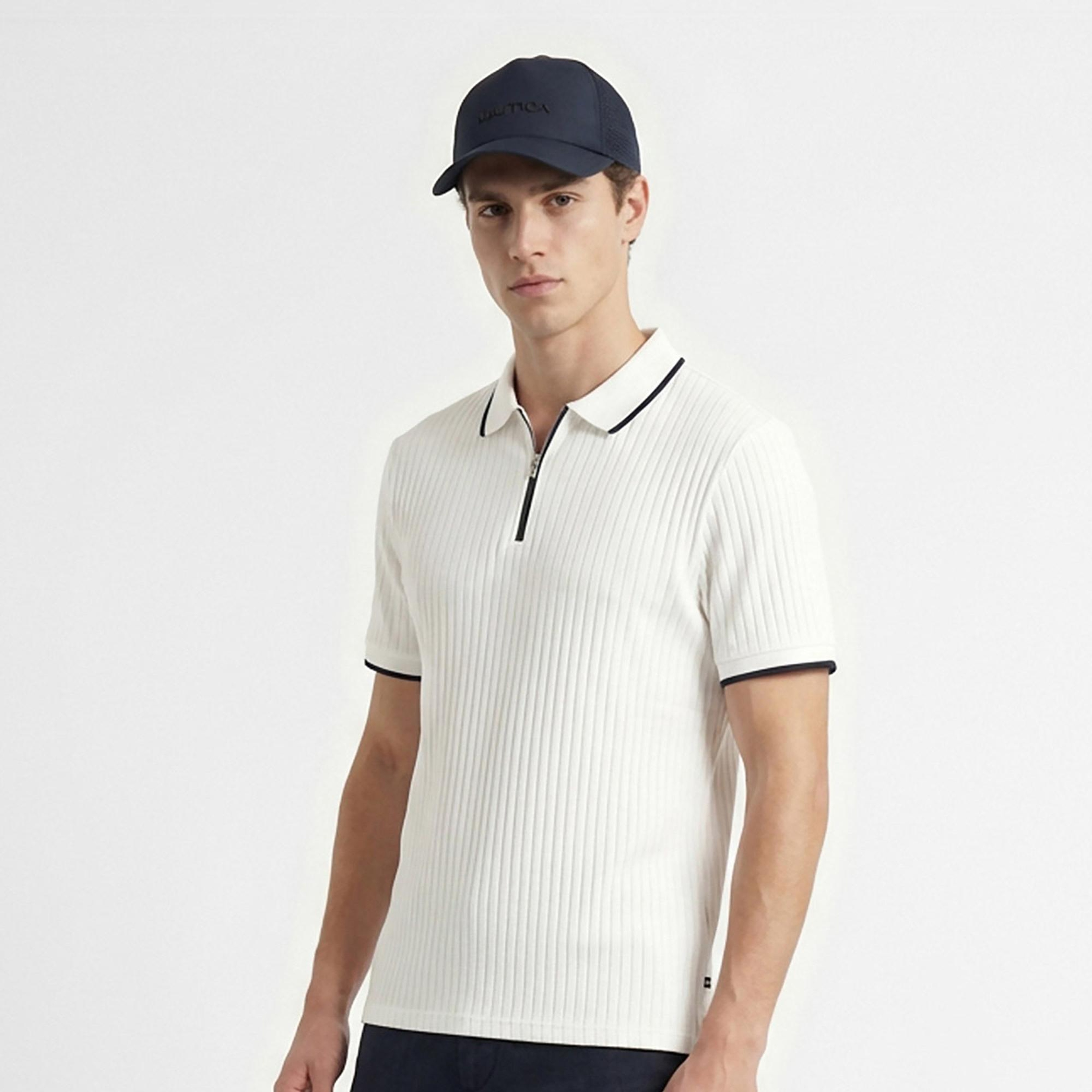 Nautica Erkek Beyaz Regular Fit Polo Yaka T-Shirt
