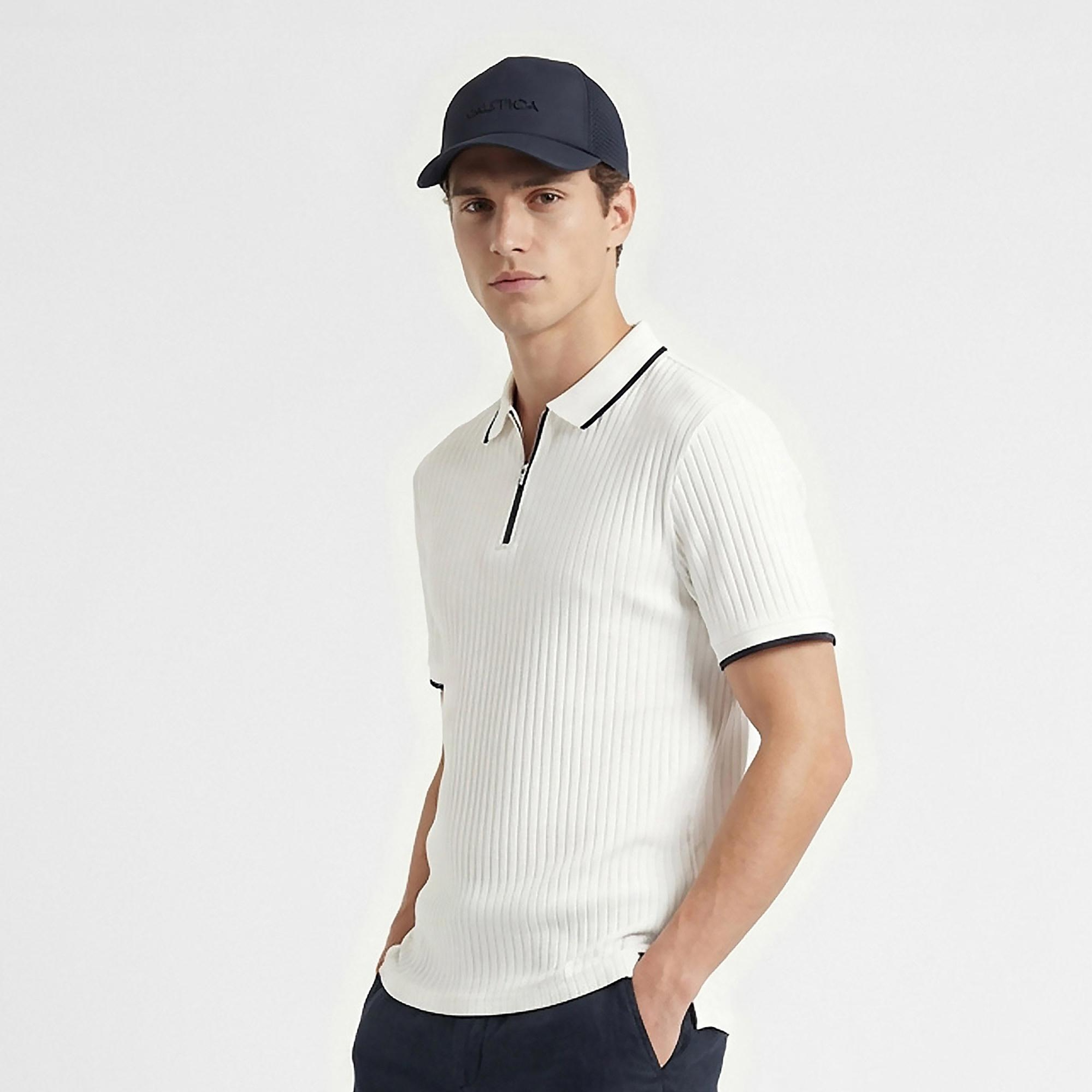 Nautica Erkek Beyaz Regular Fit Polo Yaka T-Shirt