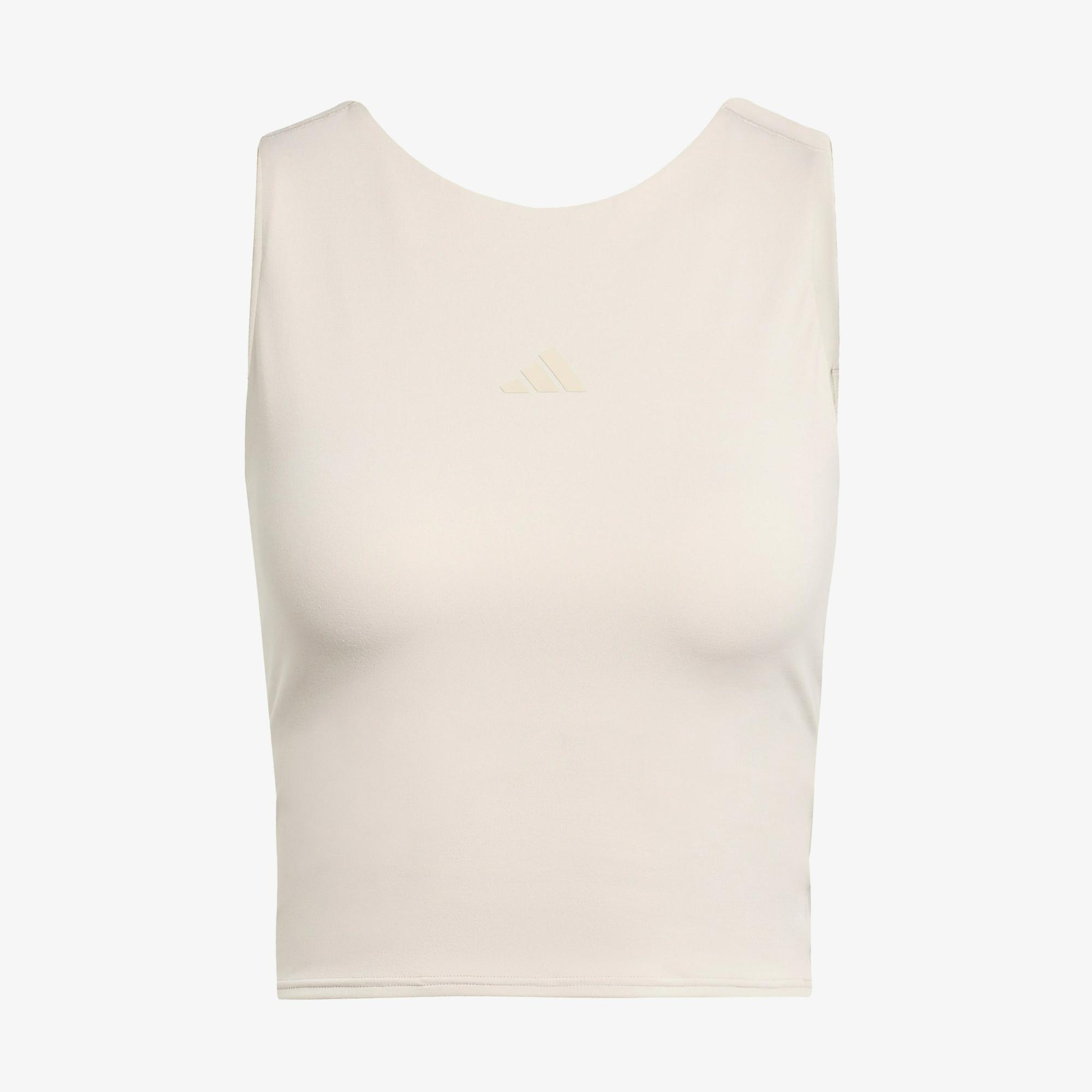 adidas Yoga Motion Kadın Bej Crop T-Shirt