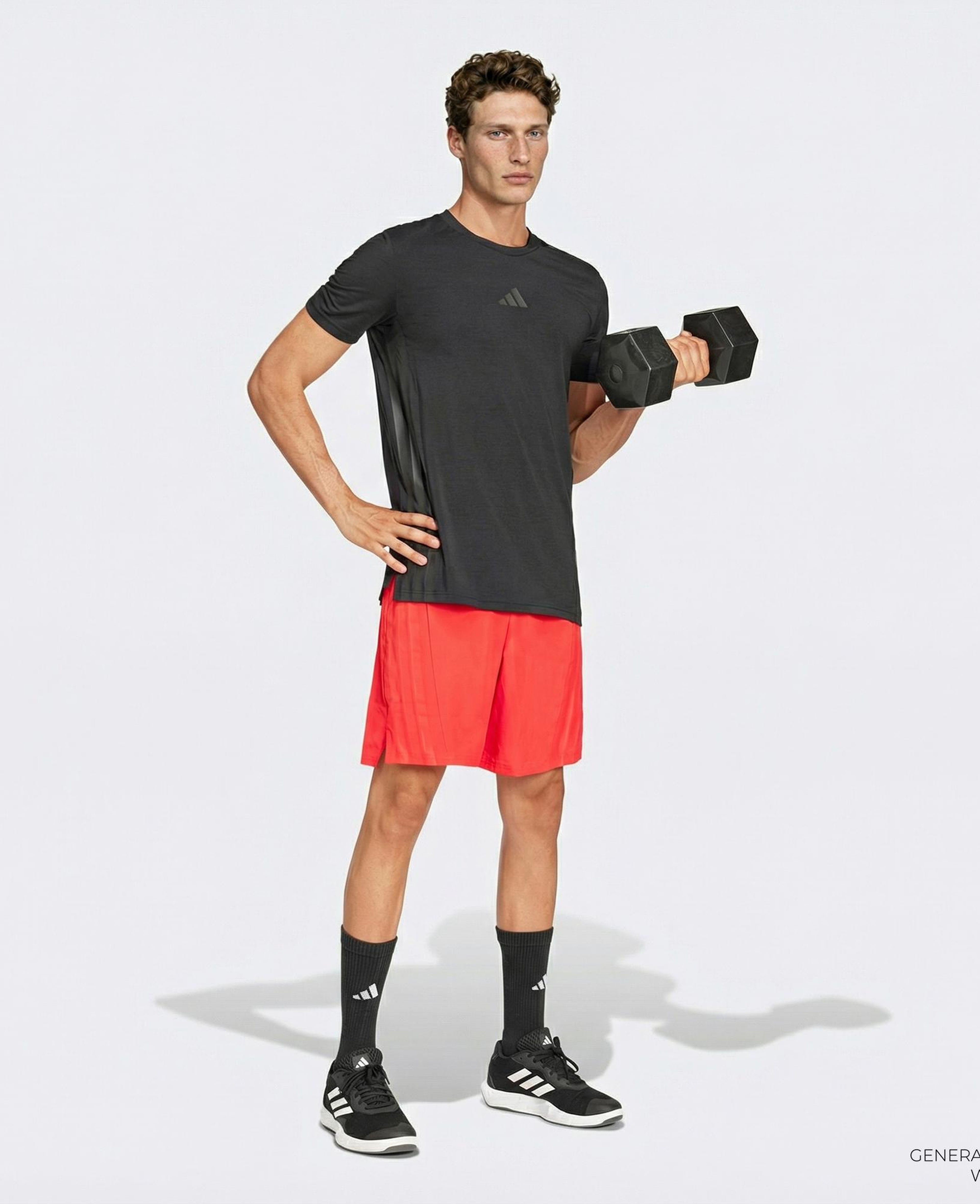 adidas Designed 4 Training 3-Stripes Erkek Siyah T-Shirt