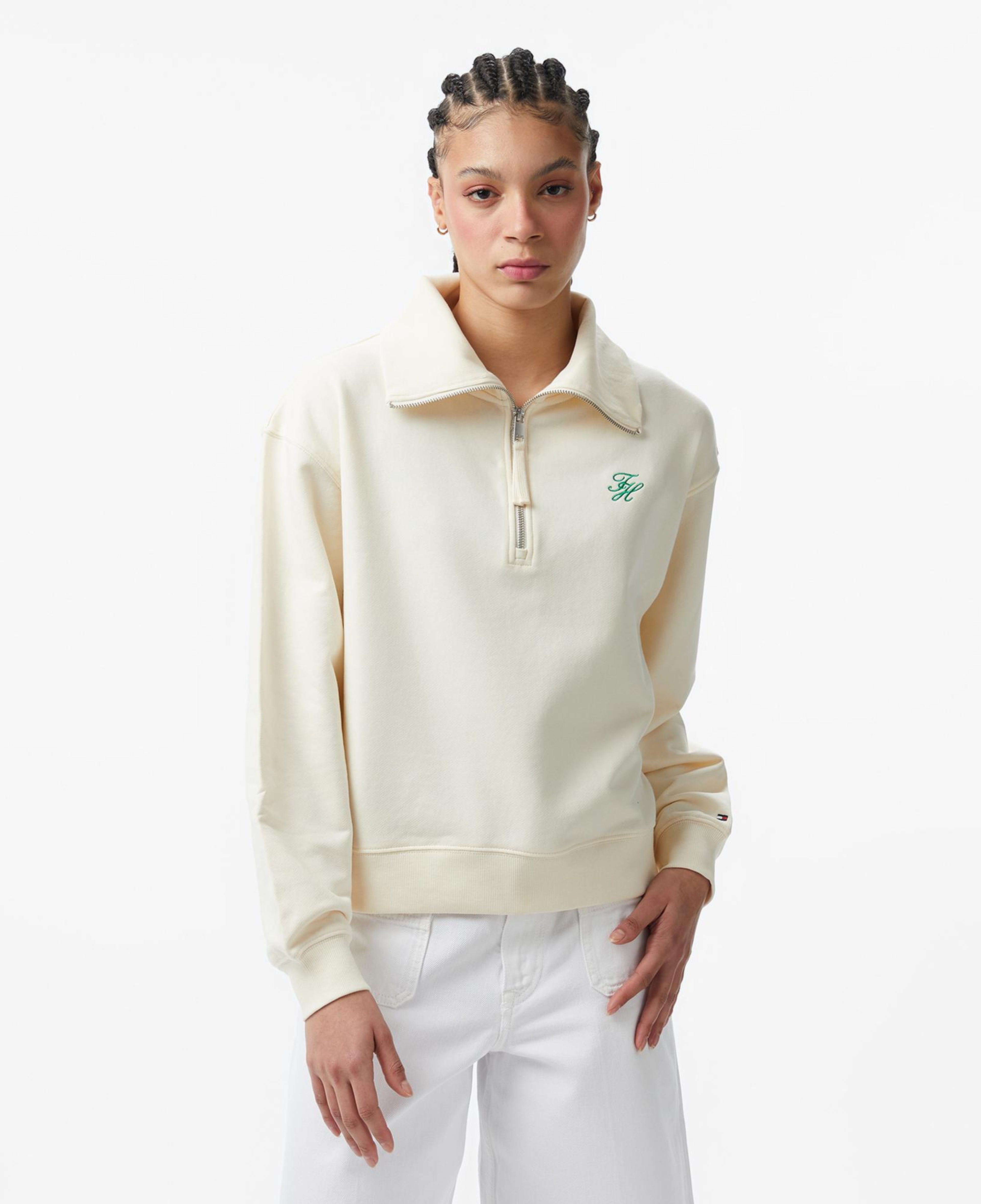 Tommy Hilfiger Script Kadın Bej Sweatshirt