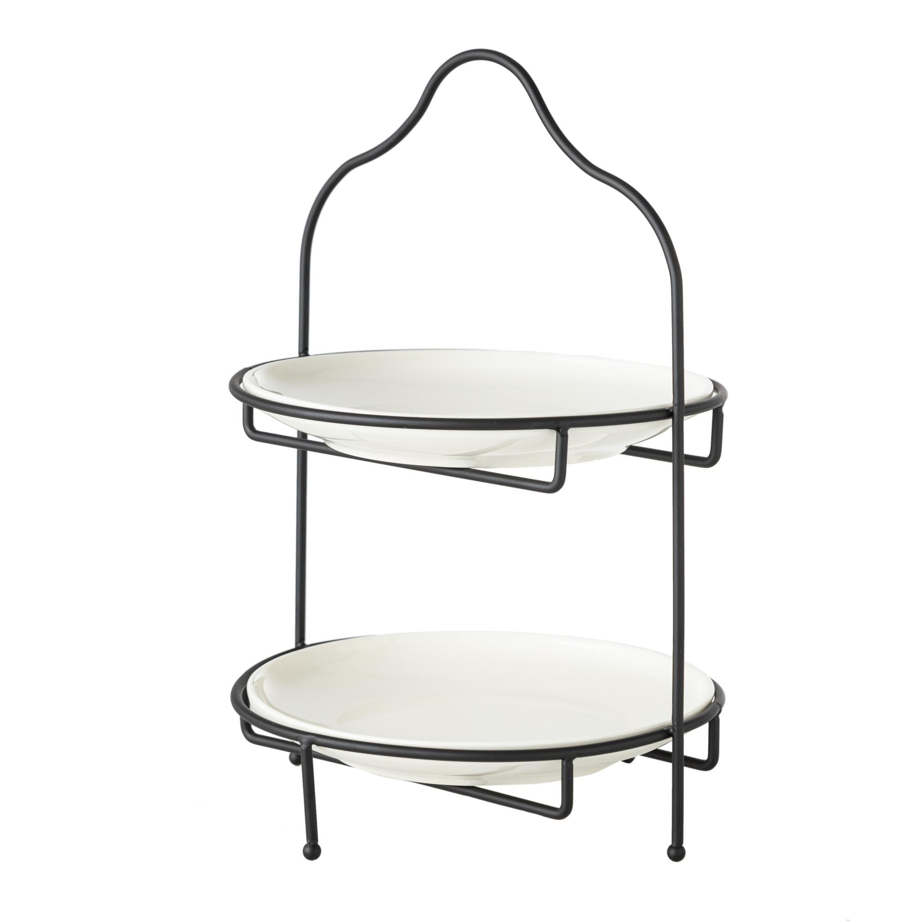 GURME İKİ KATLI SUNUM 22CM - SİYAH