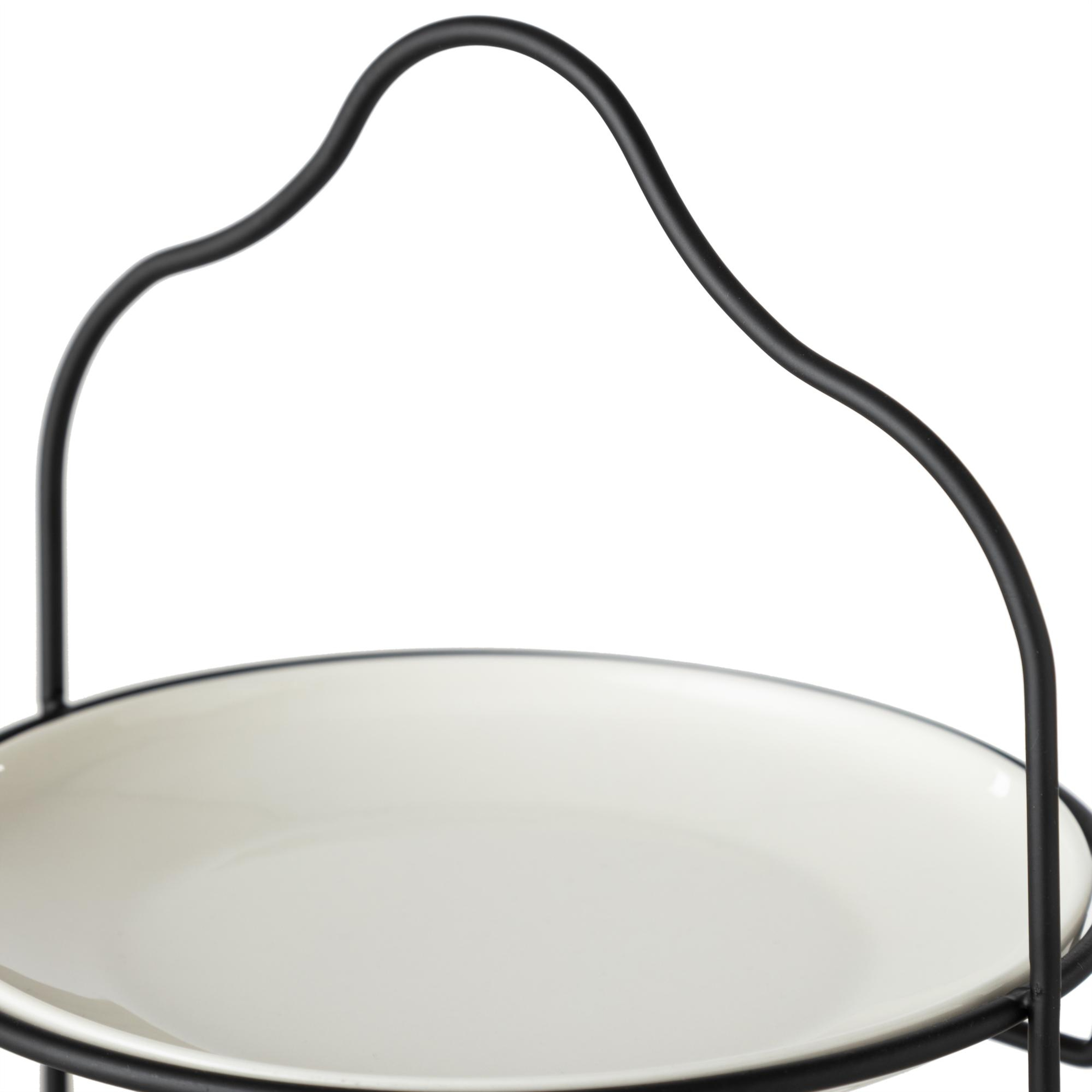 GURME İKİ KATLI SUNUM 22CM - SİYAH