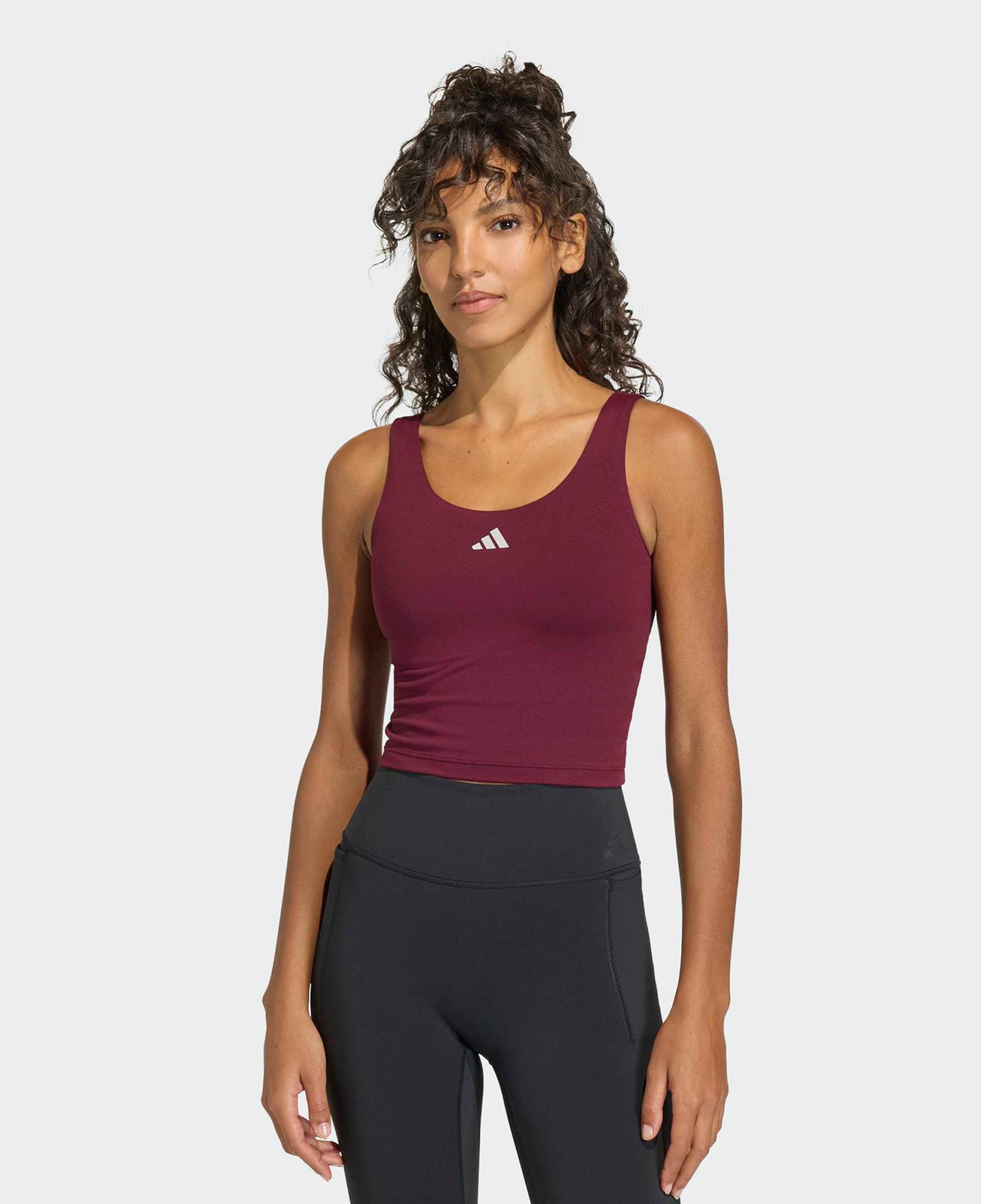 adidas 3-Stripes Studio All Me Kadın Bordo Crop T-Shirt