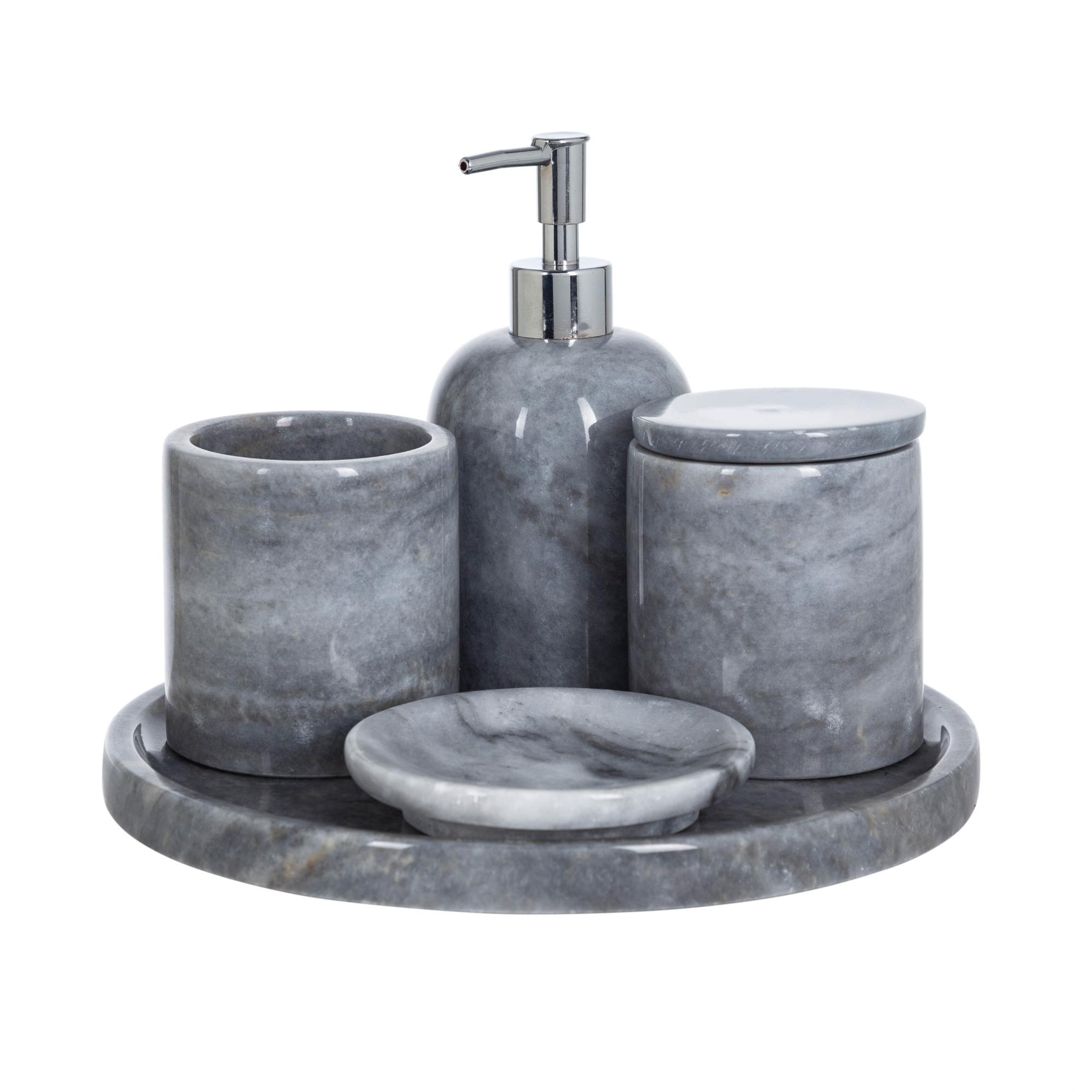 MARBLE GRİ 5'Lİ BANYO SETİ