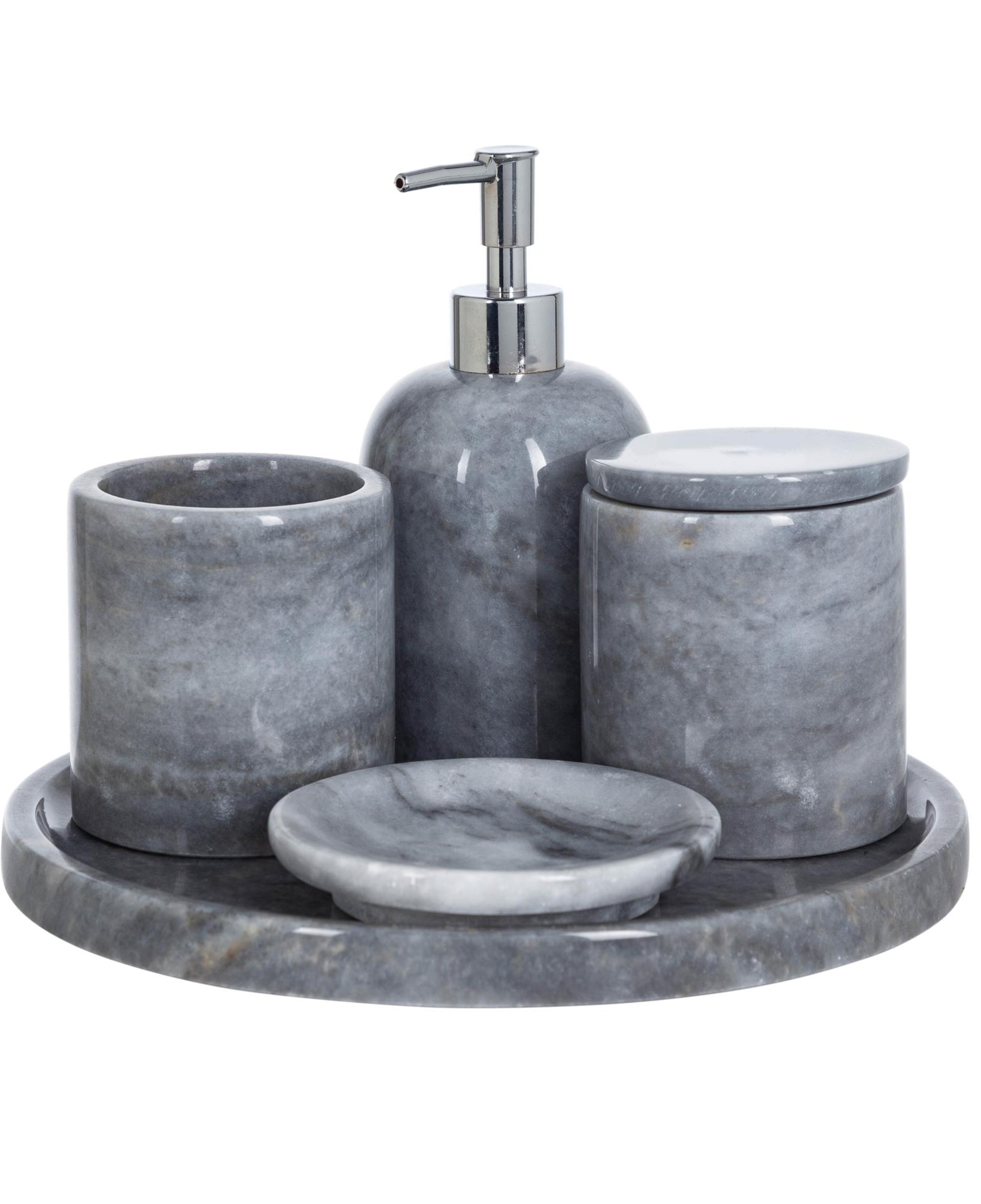 MARBLE GRİ 5'Lİ BANYO SETİ