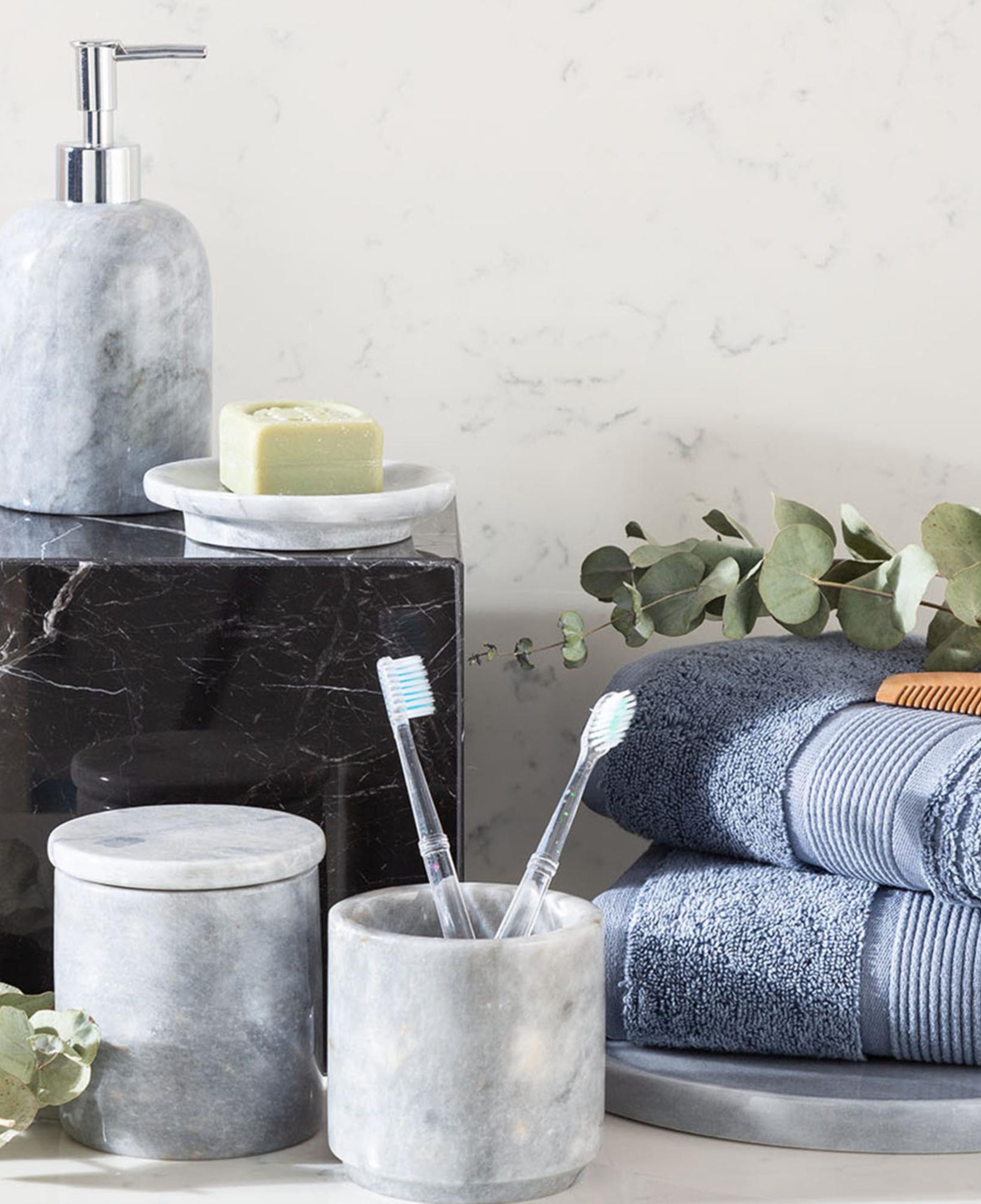 MARBLE GRİ 5'Lİ BANYO SETİ