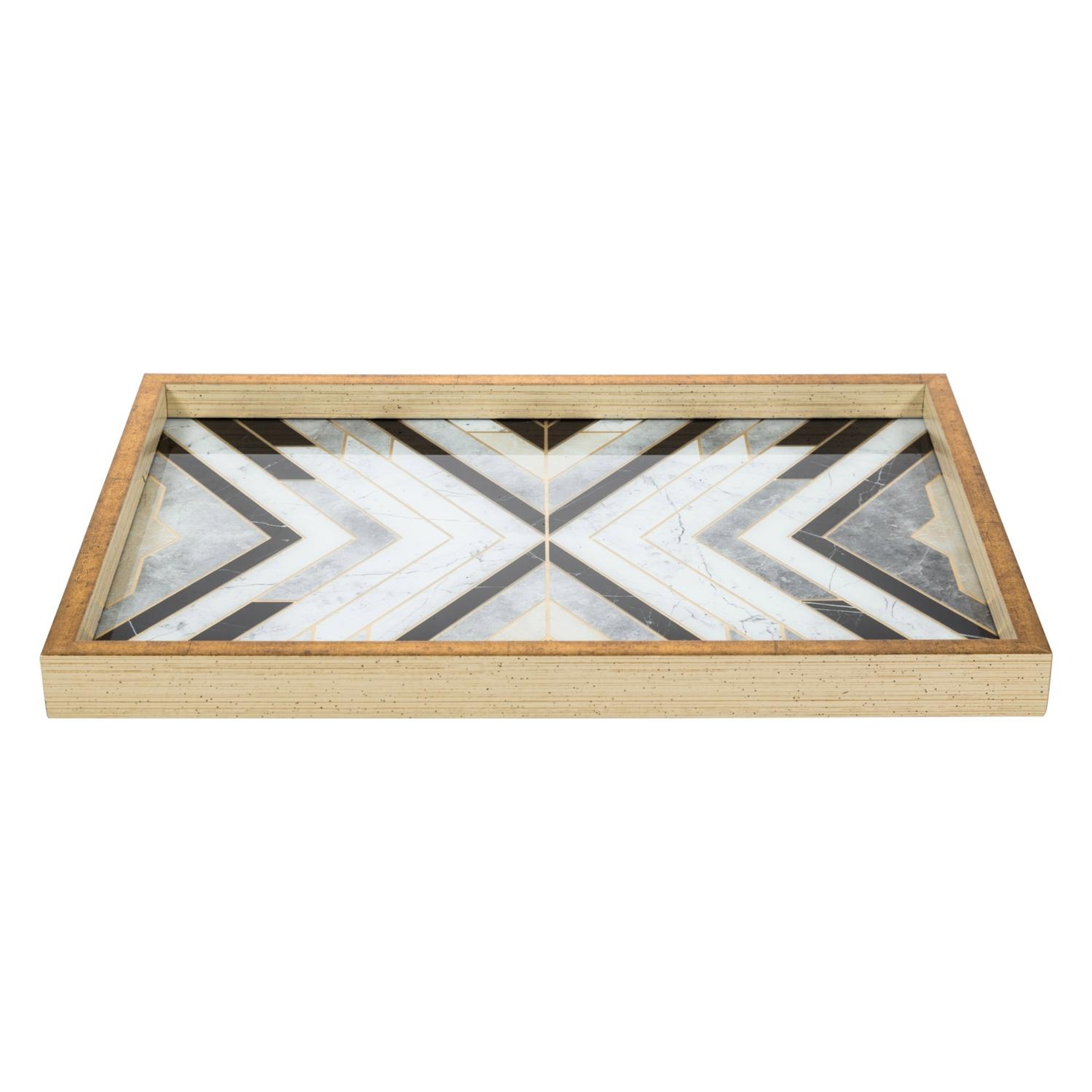 LINE DEKORATİF TEPSİ 31X42CM GOLD