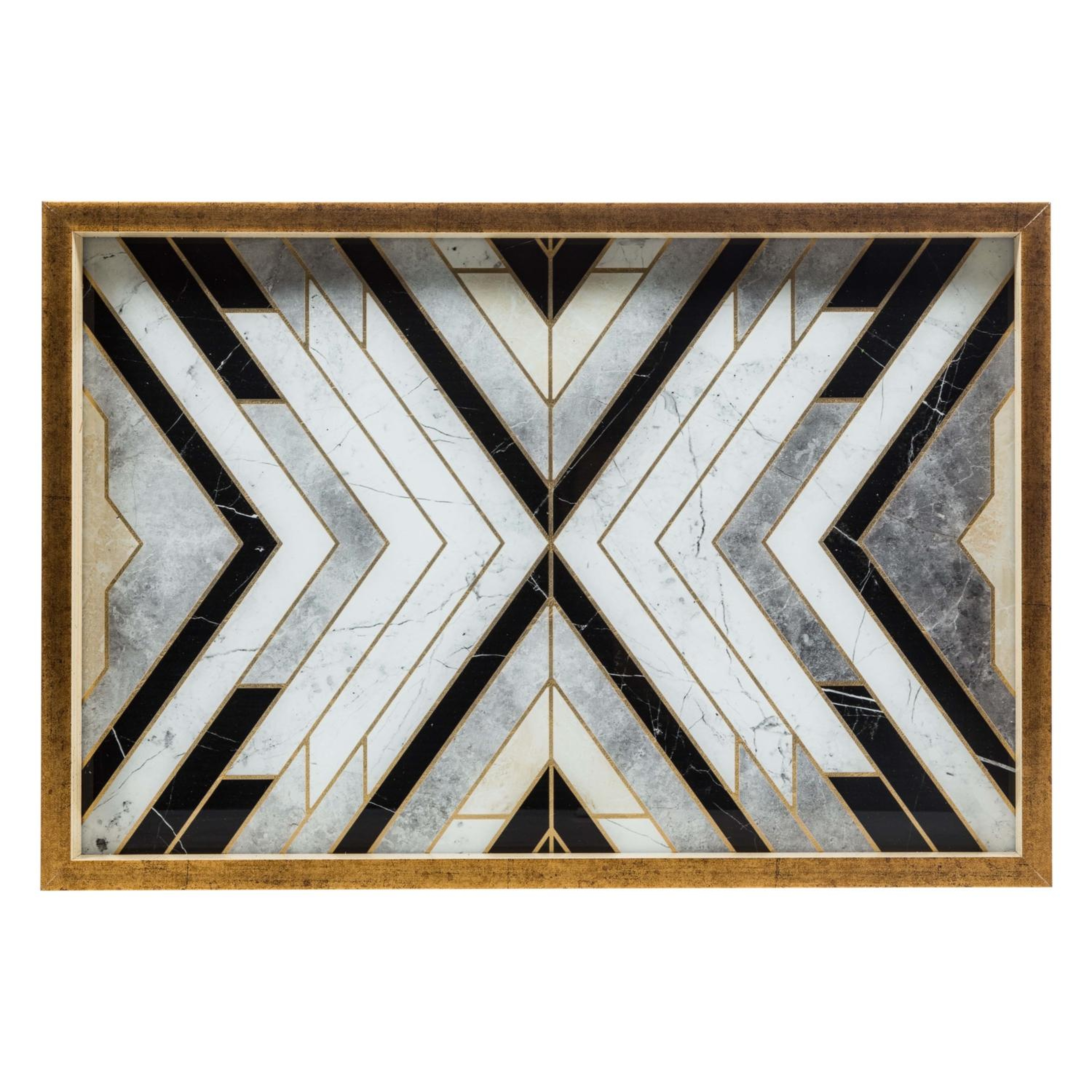 LINE DEKORATİF TEPSİ 31X42CM GOLD