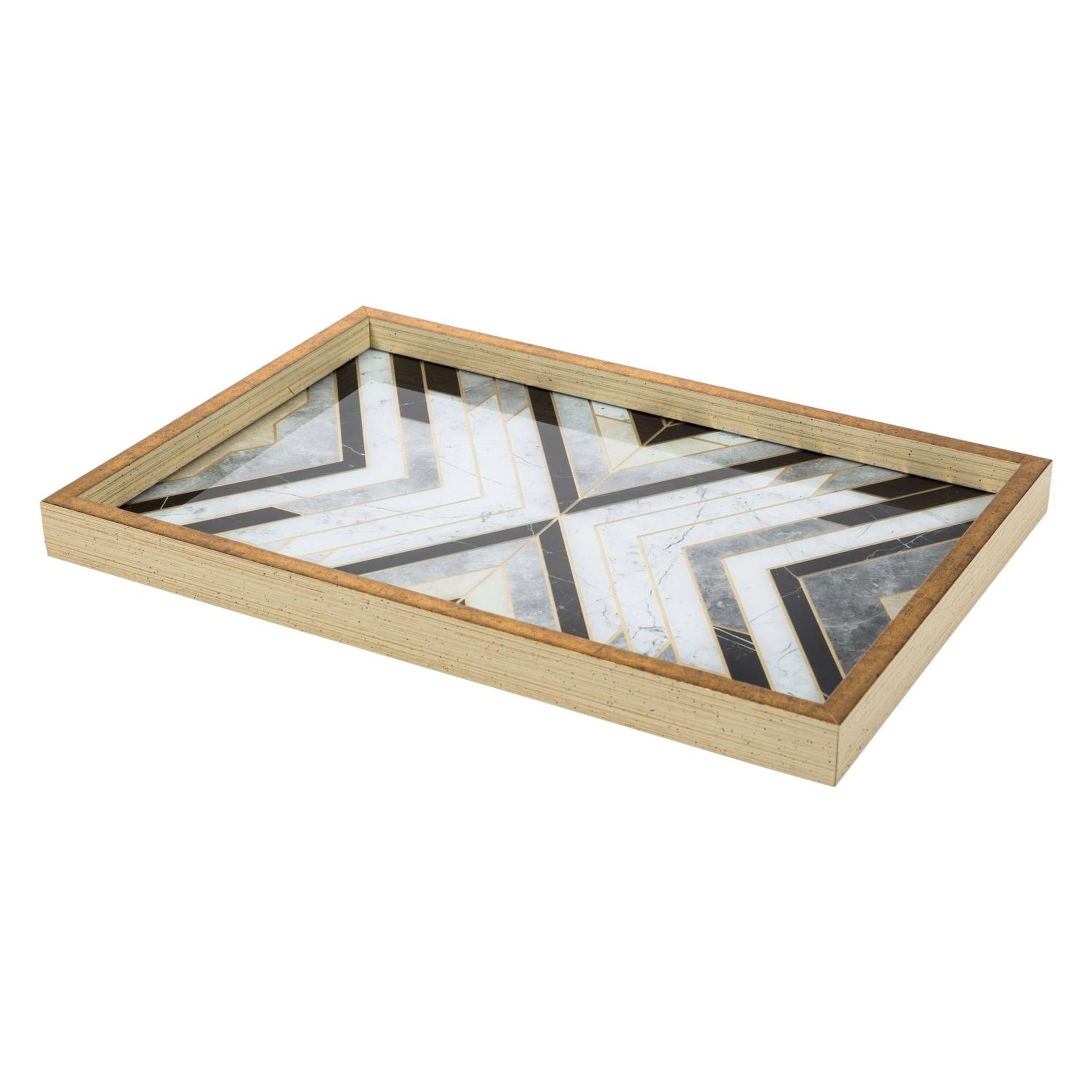 LINE DEKORATİF TEPSİ 31X42CM GOLD