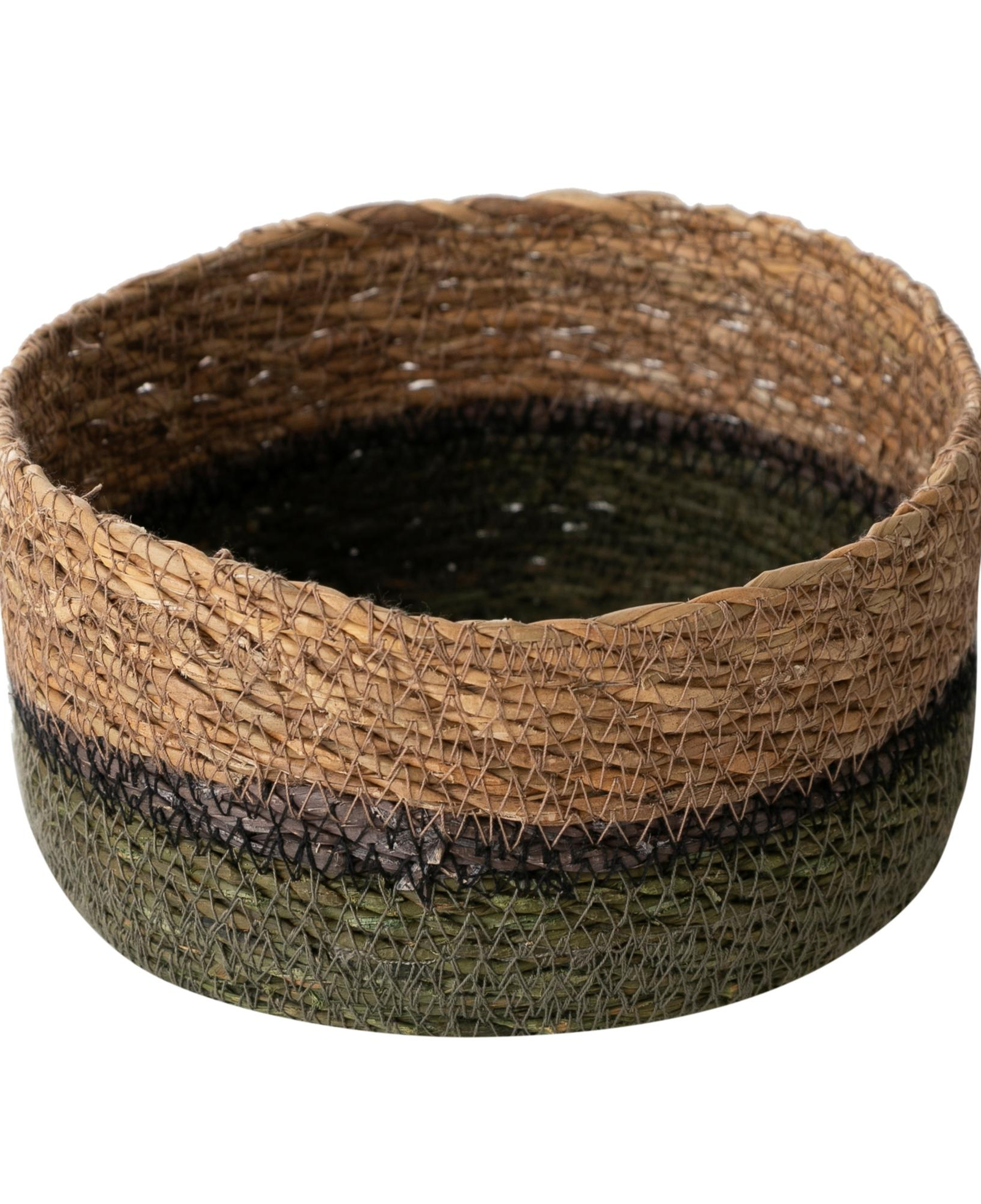 YEŞİL NATÜREL YUVARLAK DÜZ SEPET S 18 CM