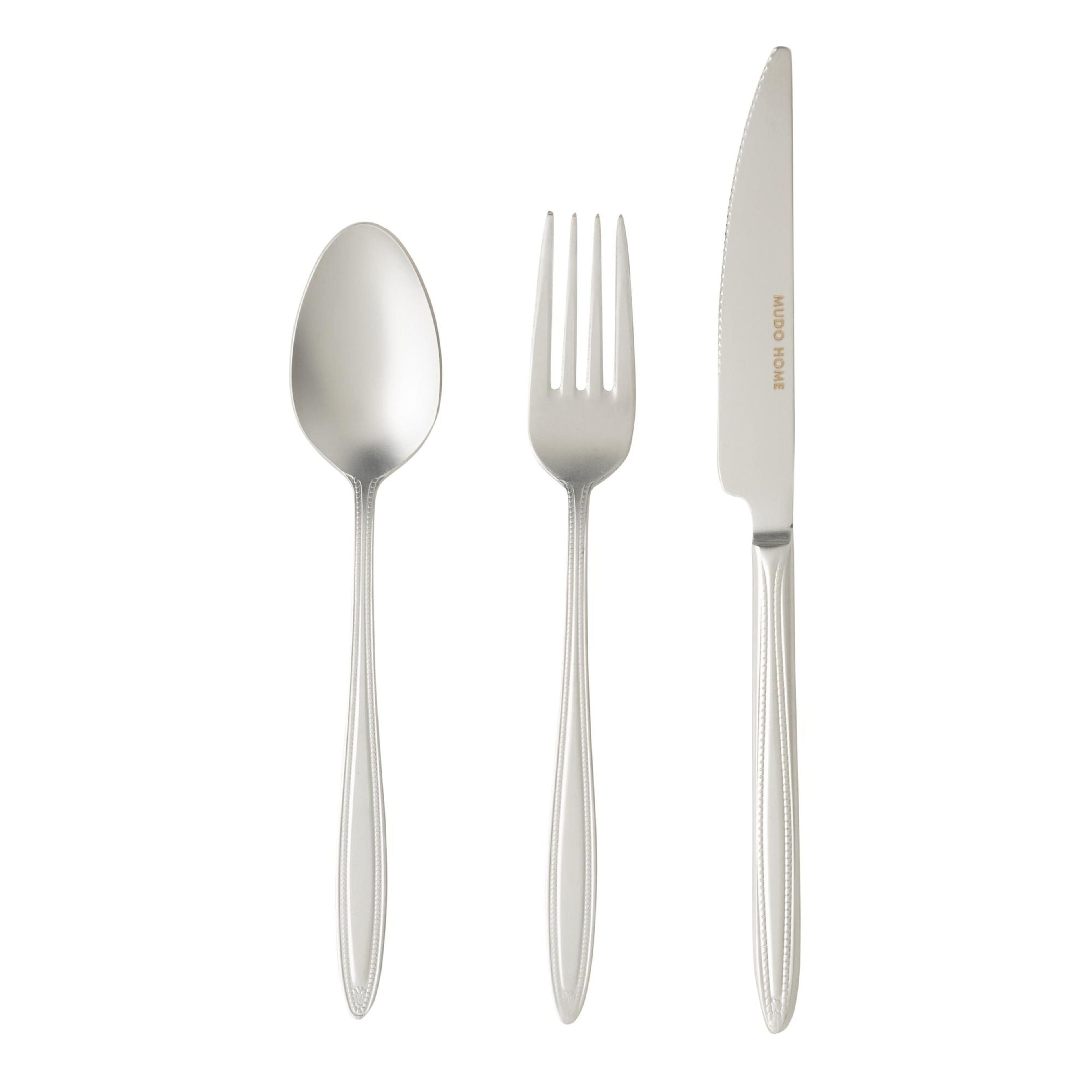 ESSEN 18 PARÇA TATLI ÇATAL KAŞIK BIÇAK SETİ MAT GÜMÜŞ