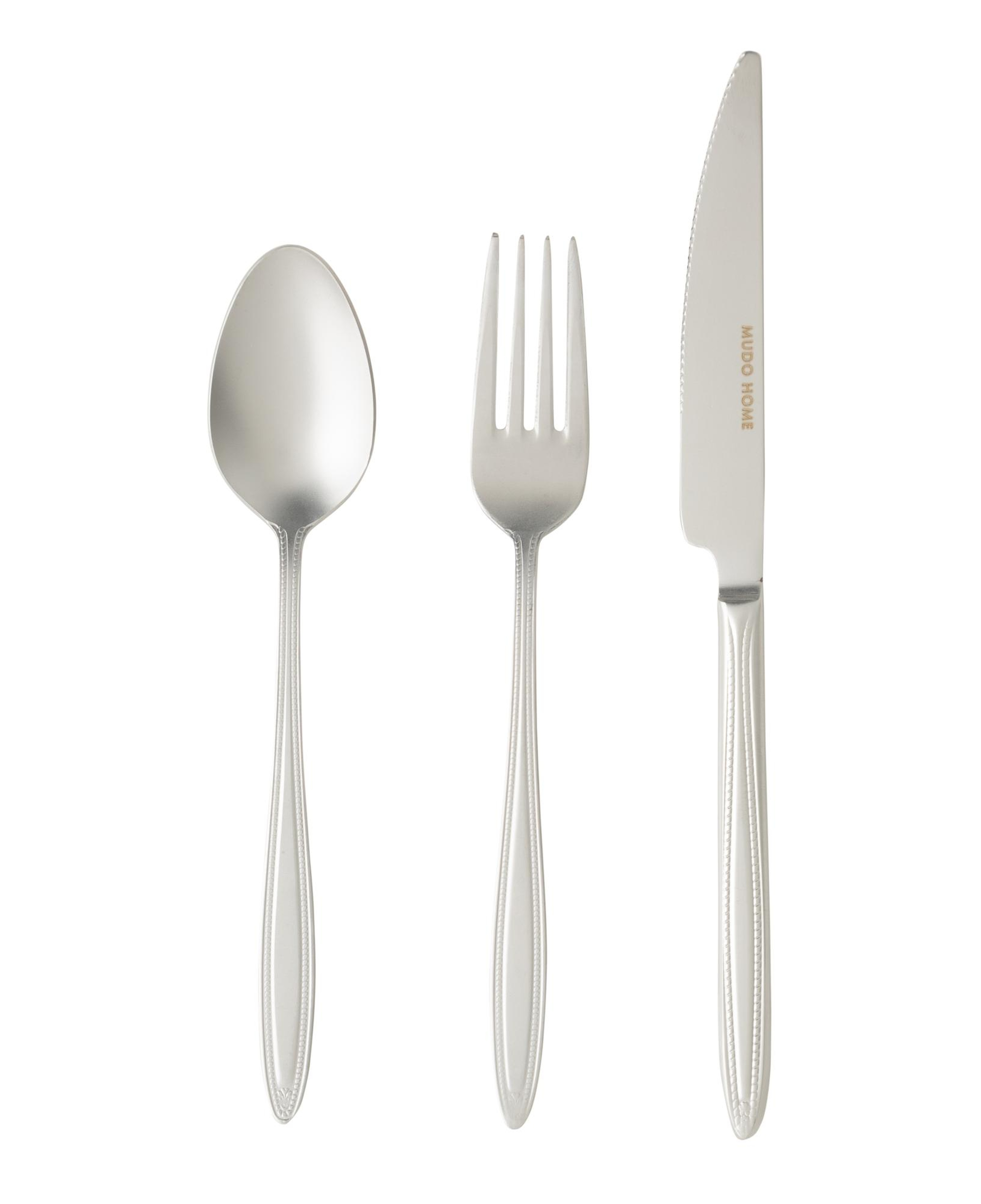 ESSEN 18 PARÇA TATLI ÇATAL KAŞIK BIÇAK SETİ MAT GÜMÜŞ