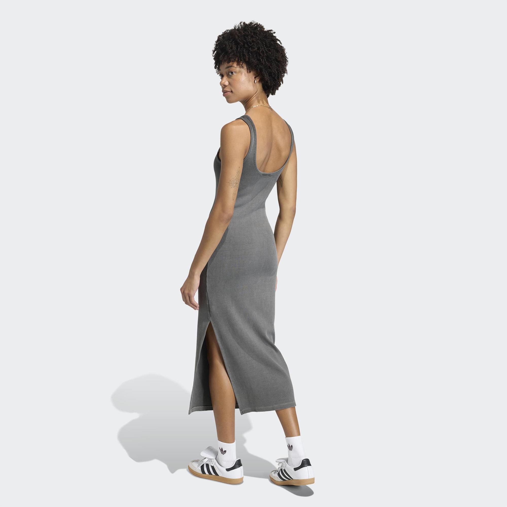 adidas Essentials Ribana Kadın Gri Elbise