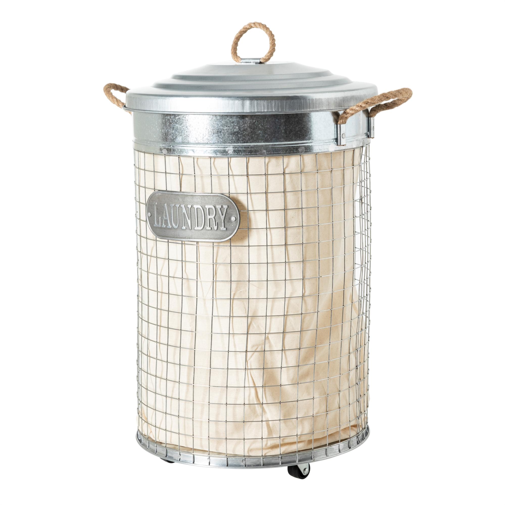 RIVER KAPAKLI METAL ÇAMAŞIR SEPETİ 37X57