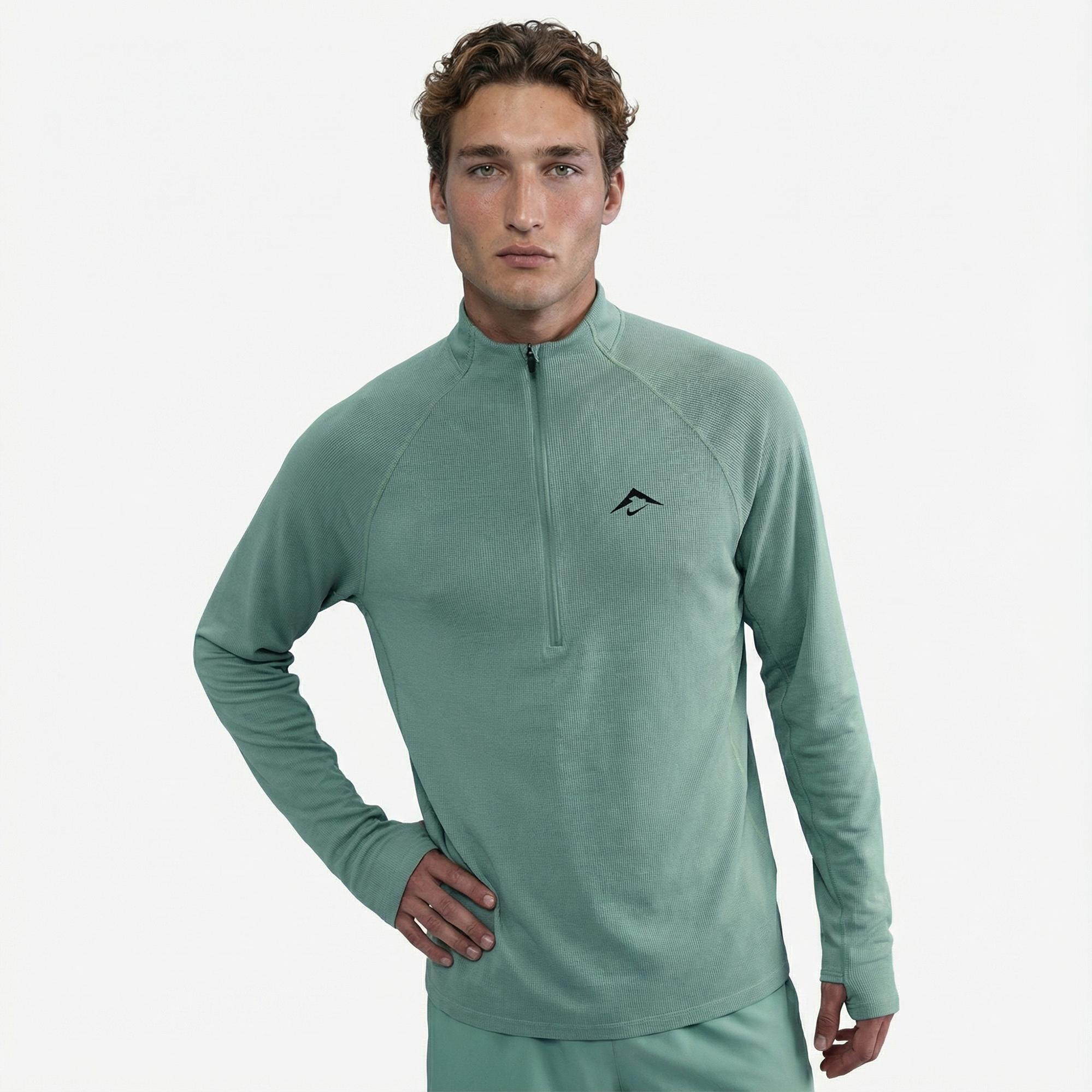 Nike Dri-Fit Trail Midlayer Erkek Yeşil Kapüşonlu Hoodie