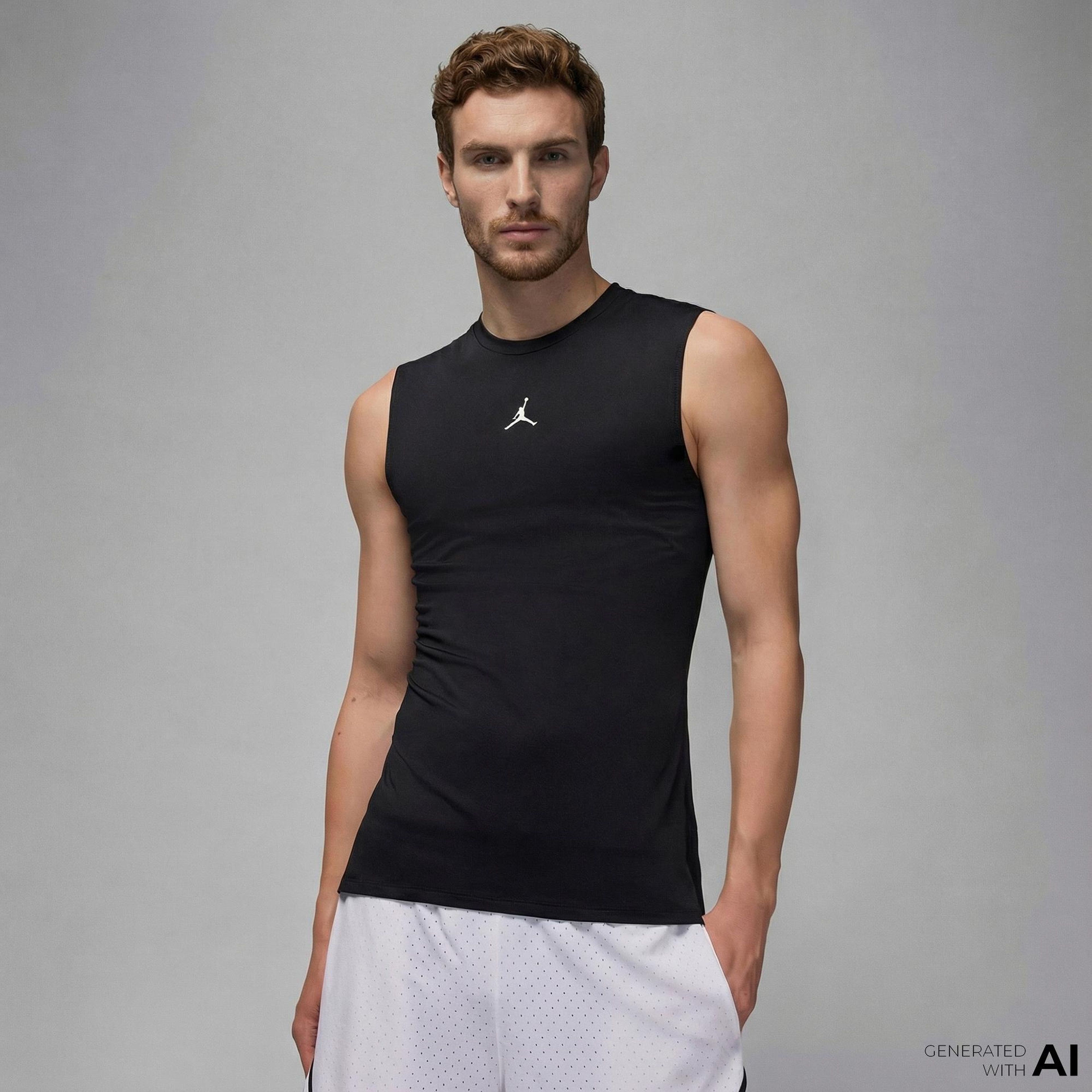 Jordan Dri-Fit Sport Erkek Siyah Kolsuz T-Shirt