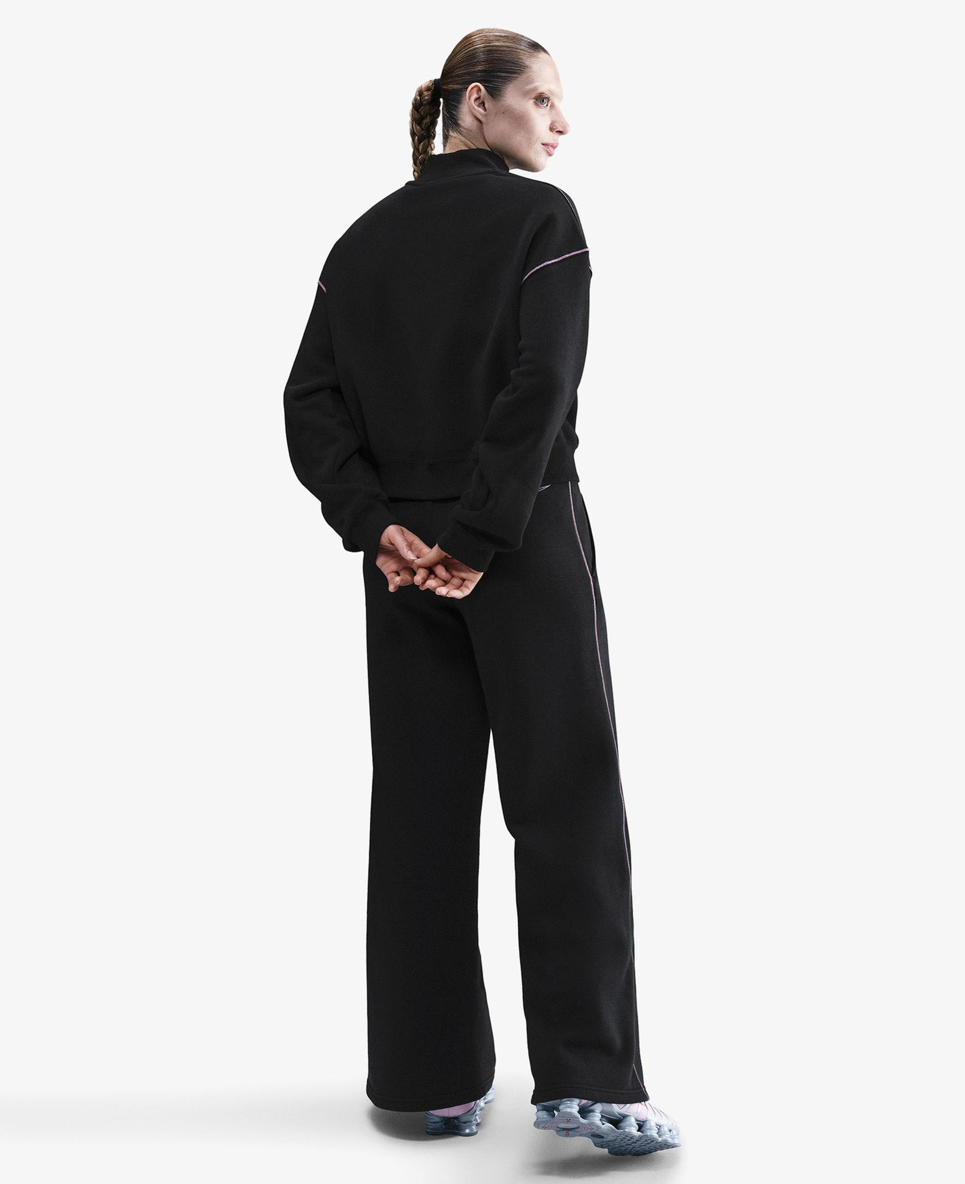 Nike Sportswear Phoenix Fleece Logo Kadın Siyah Sweatshirt