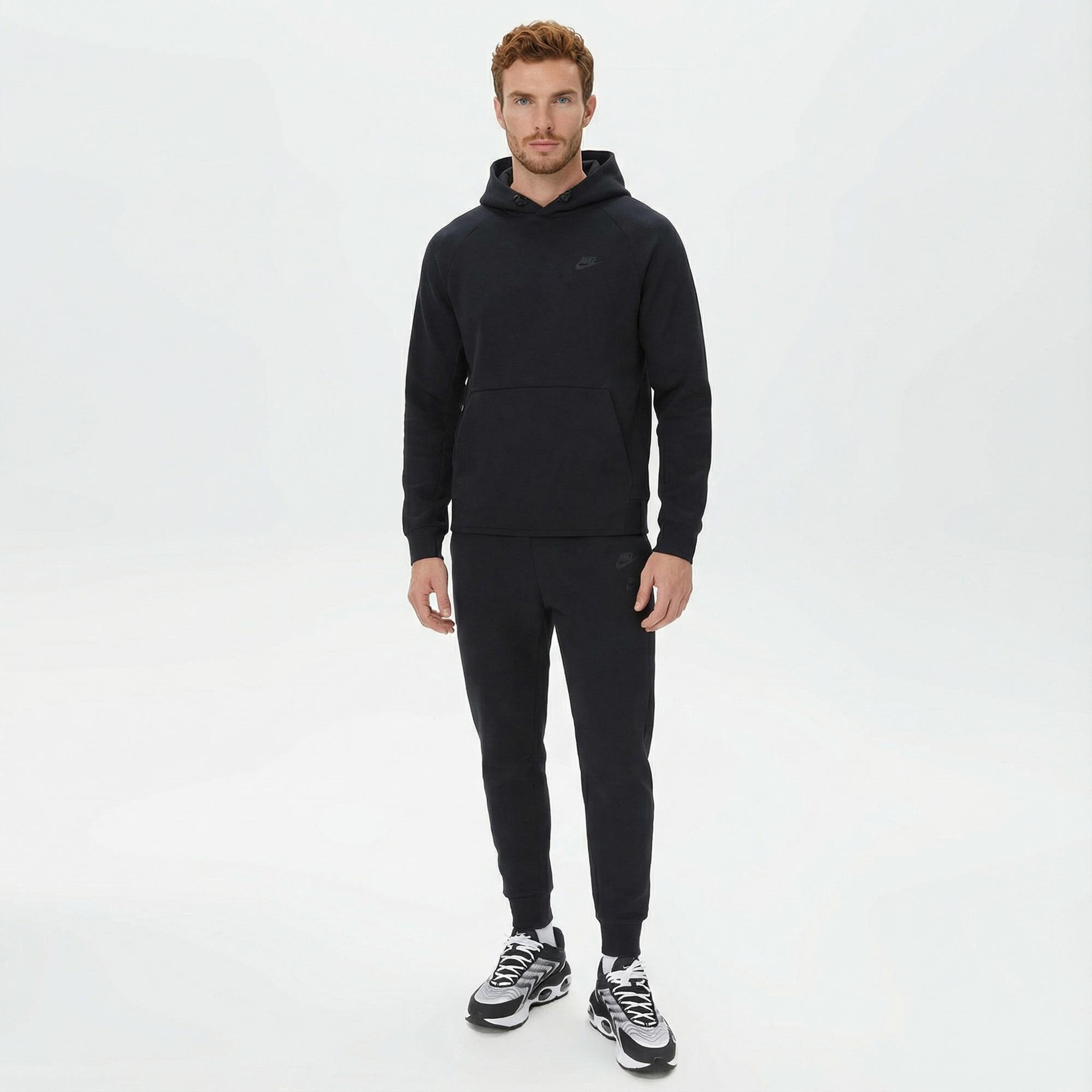 Nike Tech Fleece Pullover Erkek Siyah Hoodie