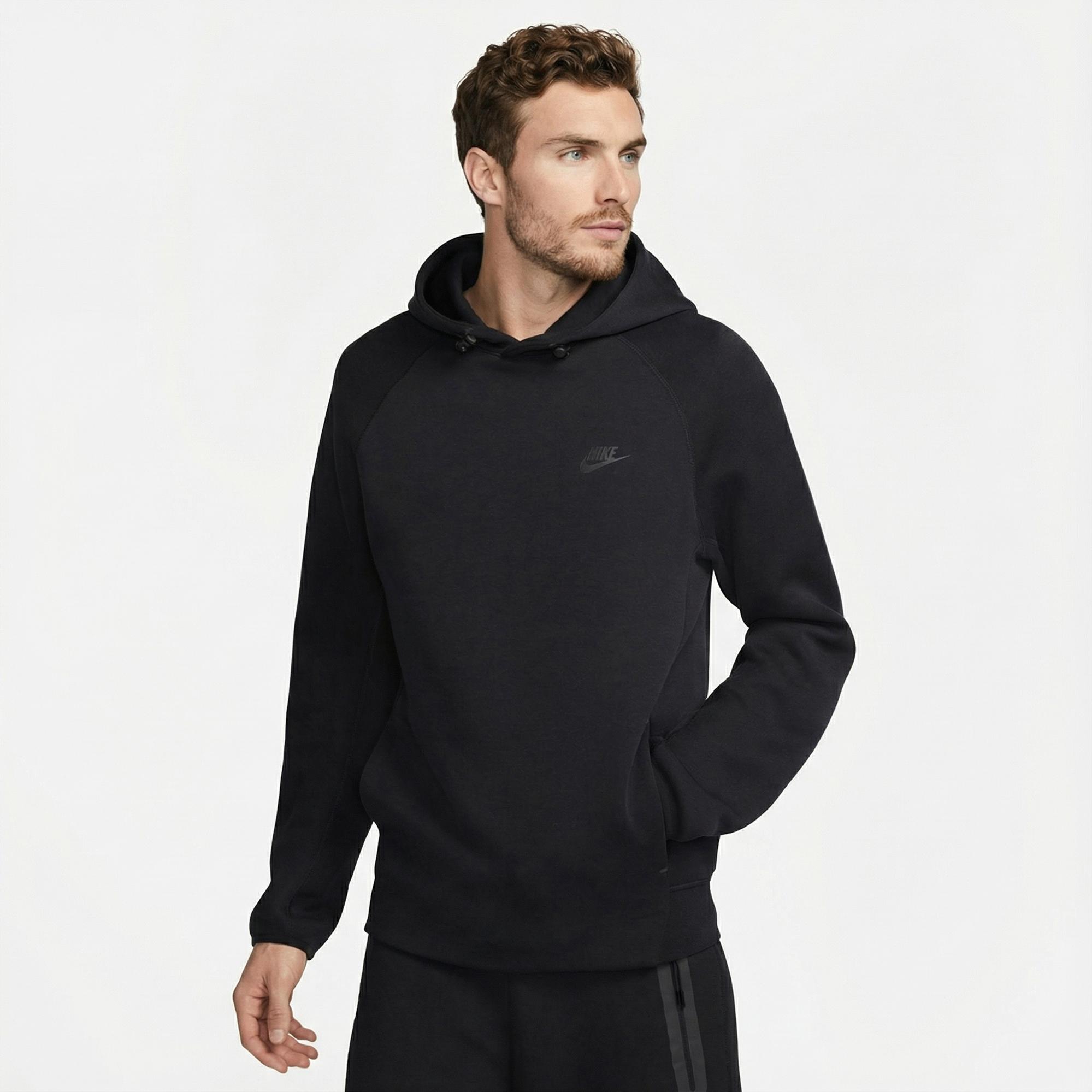 Nike Tech Fleece Pullover Erkek Siyah Hoodie