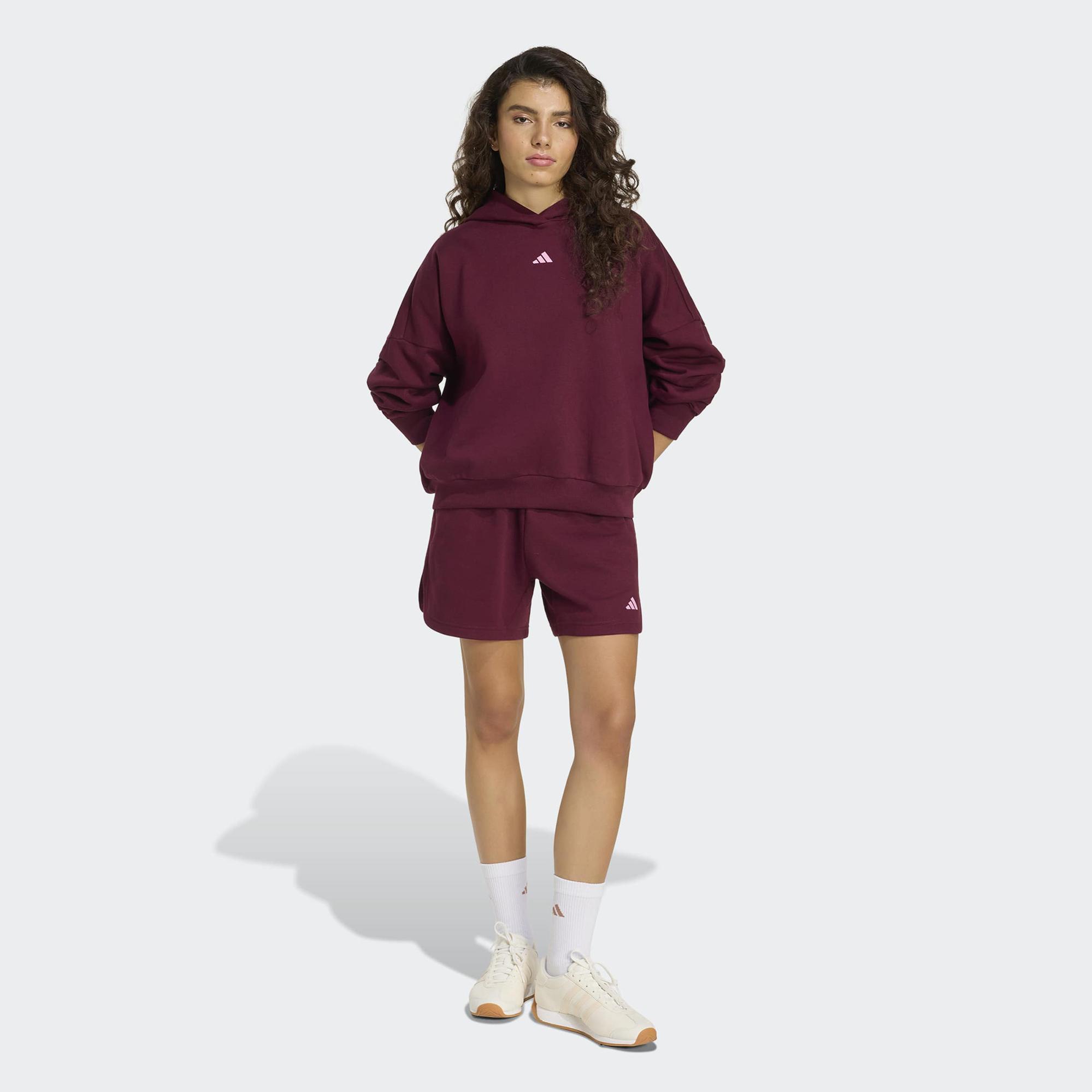 adidas 3-Stripes Studio Kadın Bordo Hoodie