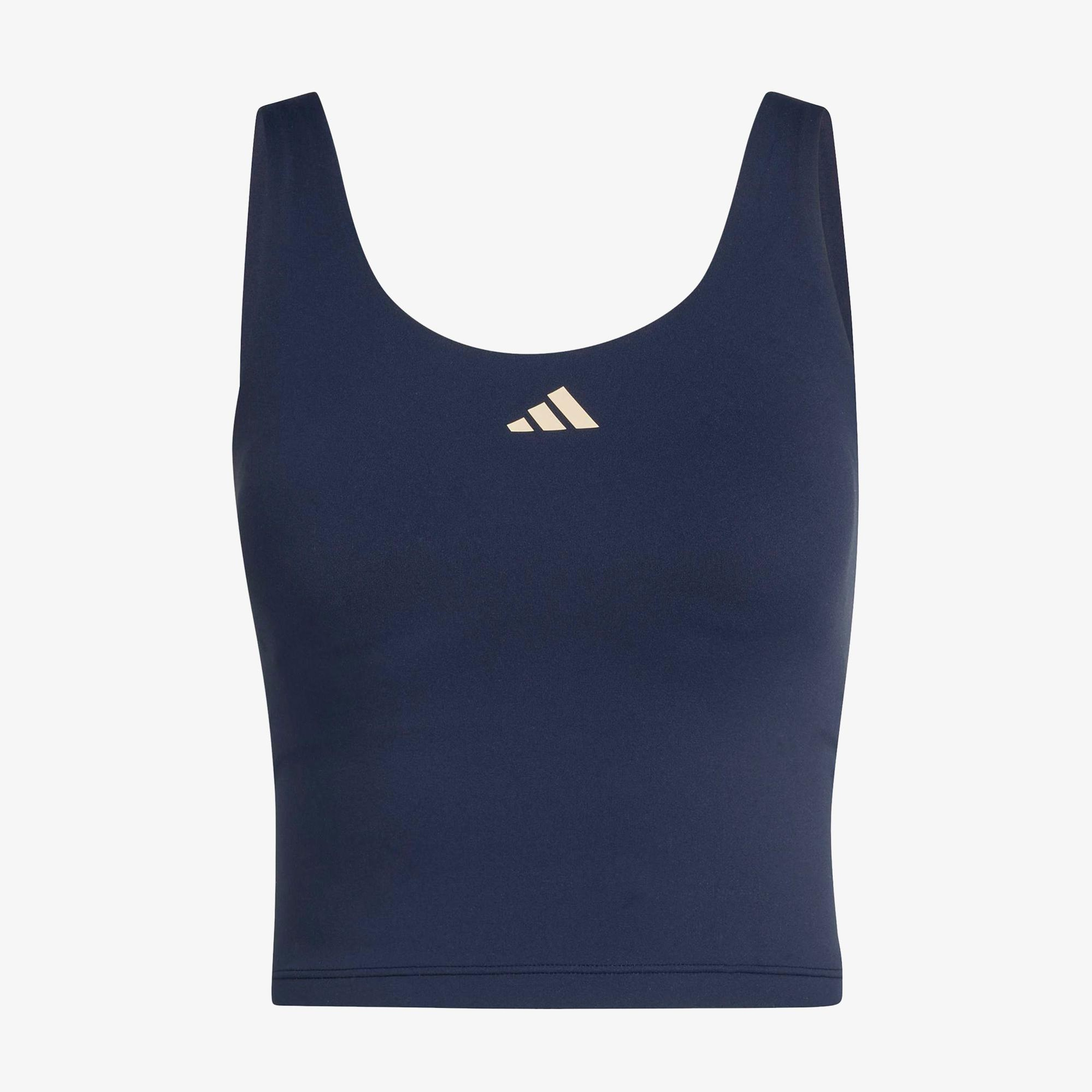 adidas 3-Stripes Studio All Me Kadın Lacivert Crop T-Shirt