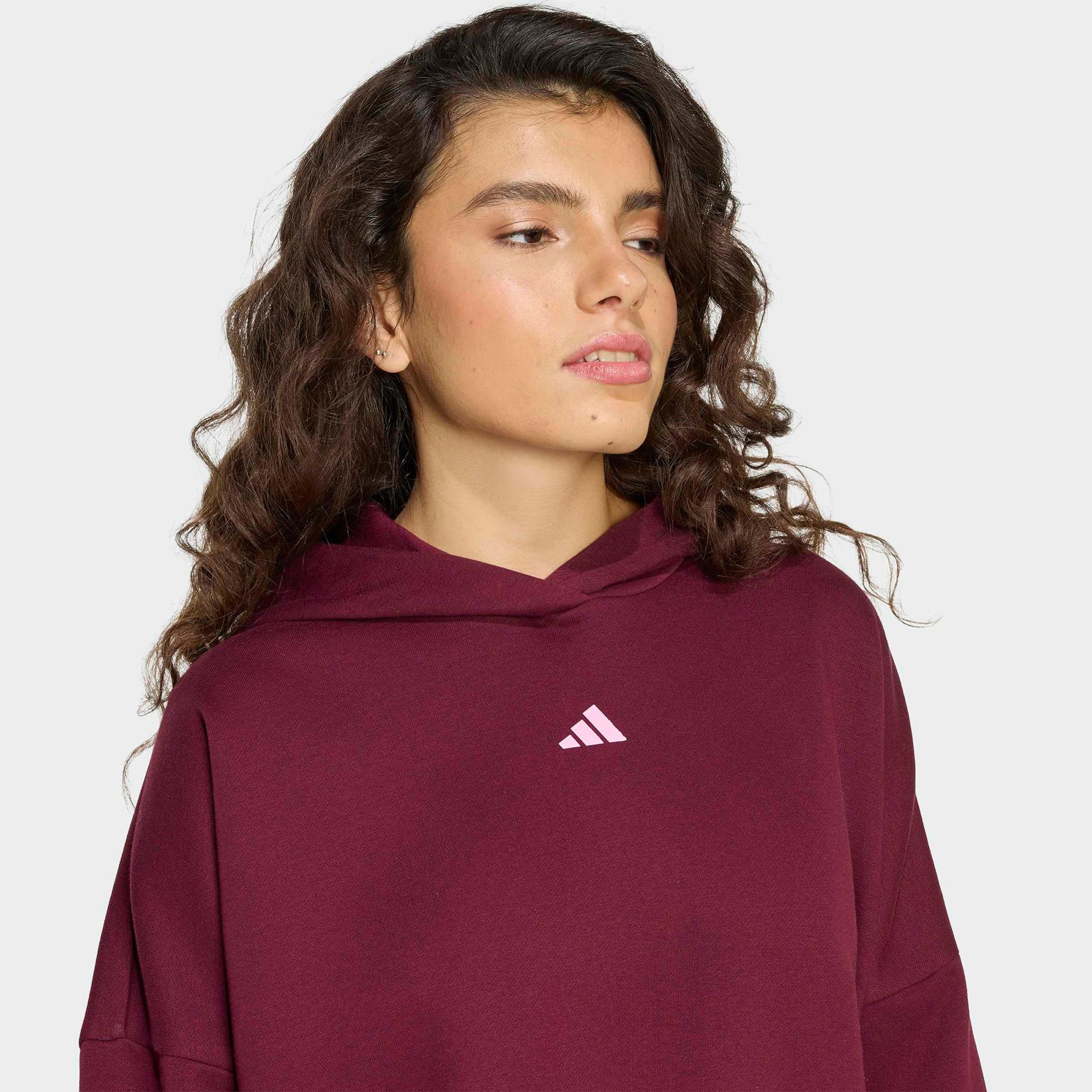 adidas 3-Stripes Studio Kadın Bordo Hoodie