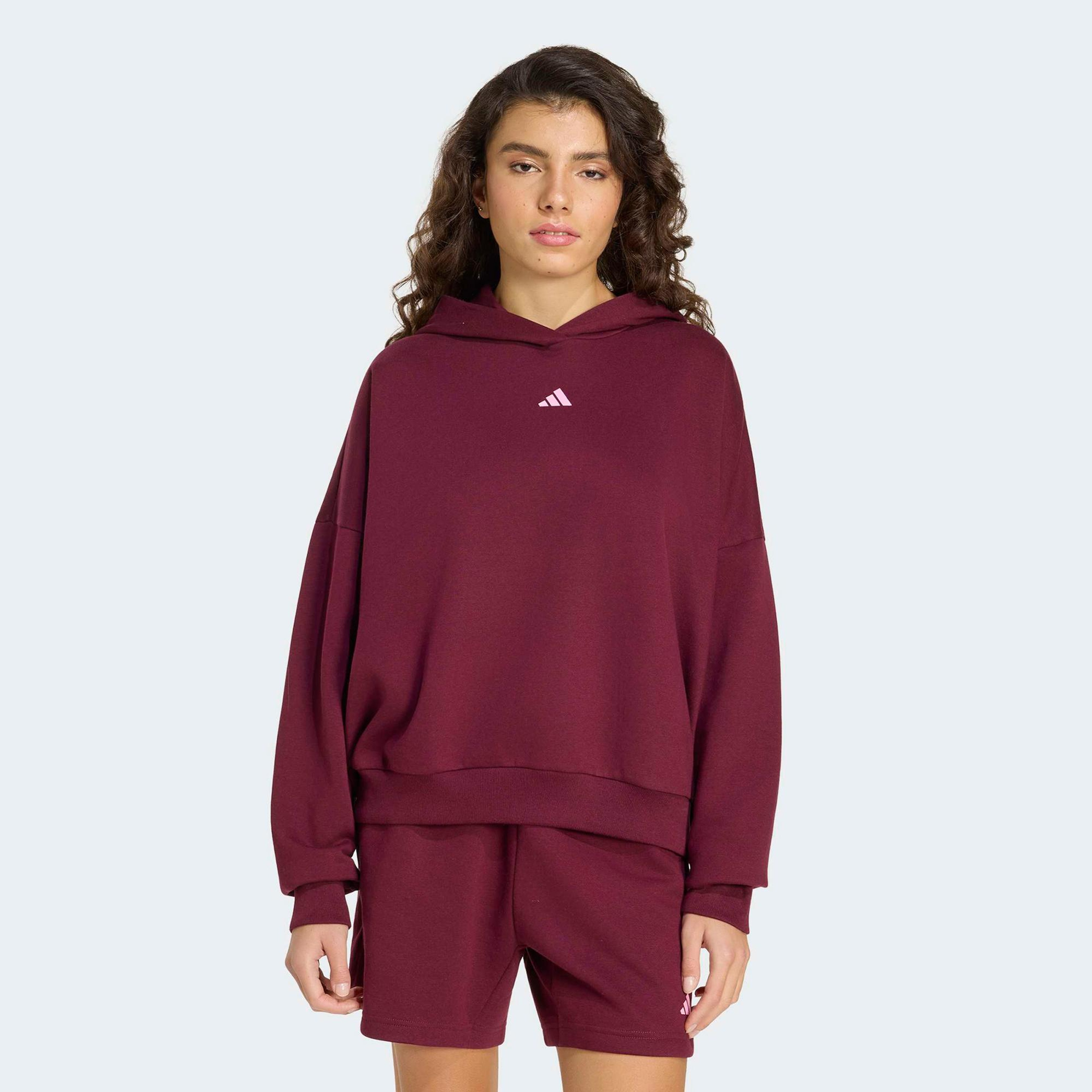 adidas 3-Stripes Studio Kadın Bordo Hoodie