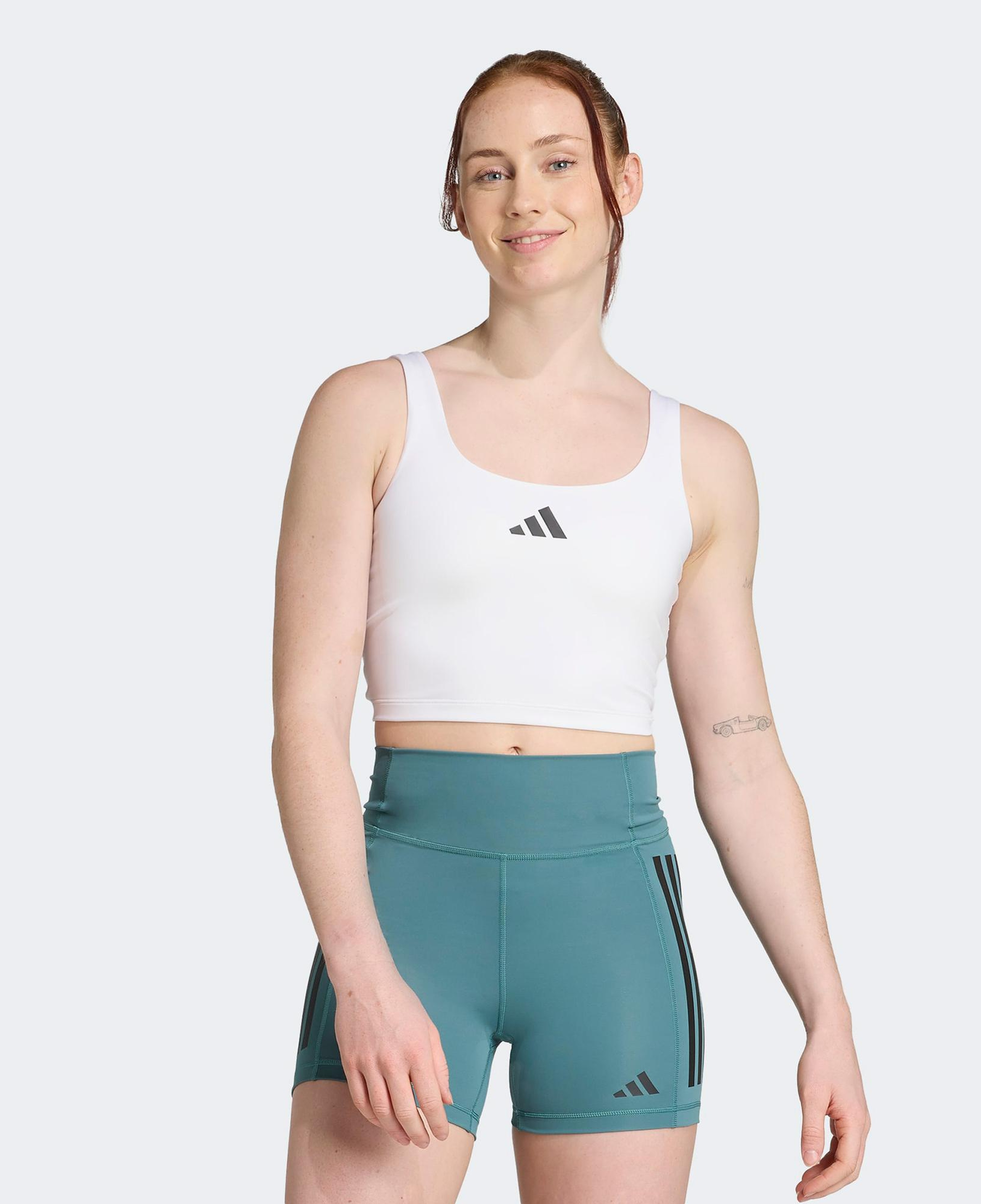 adidas Optime Power Kadın Beyaz Crop T-Shirt