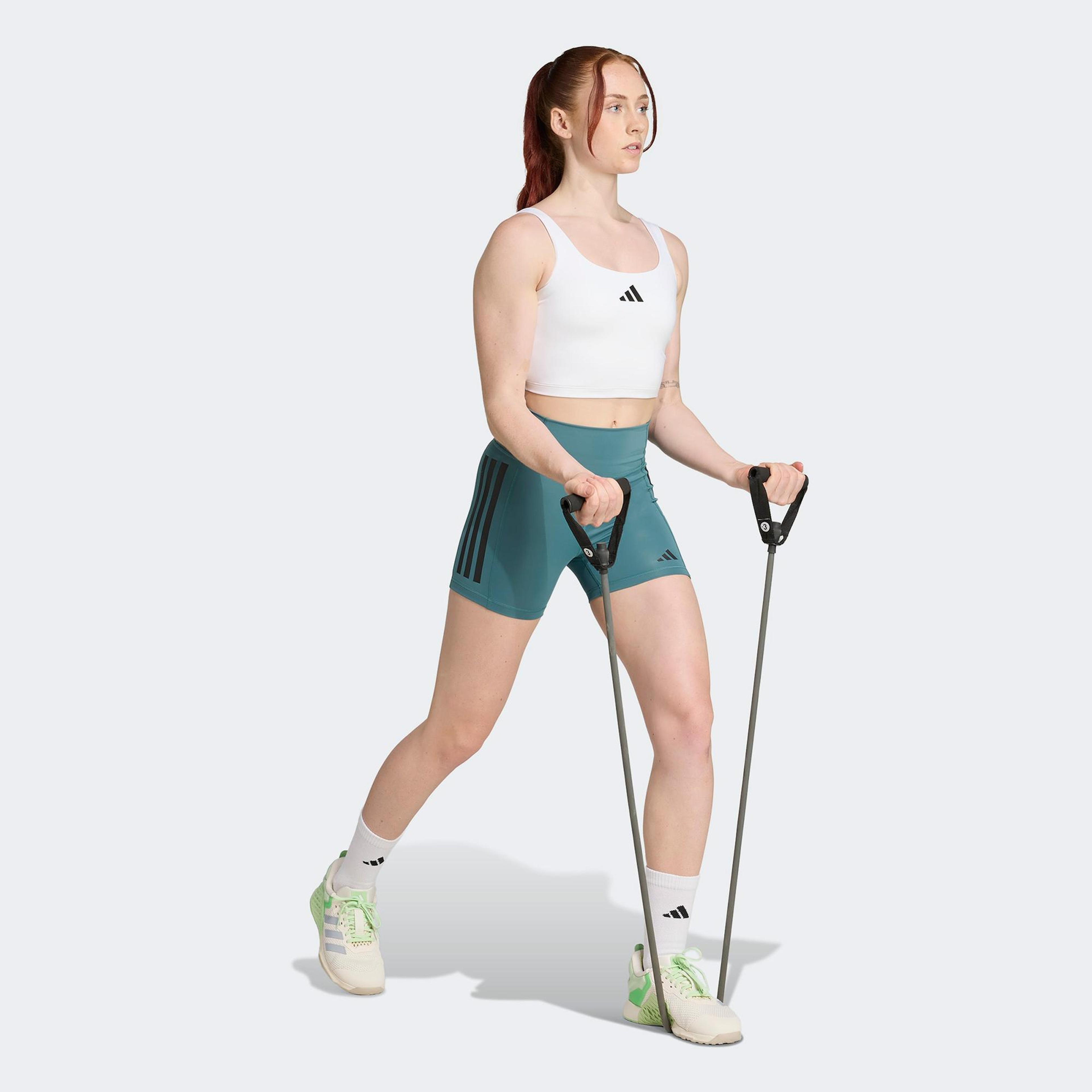 adidas Optime Power Kadın Beyaz Crop T-Shirt