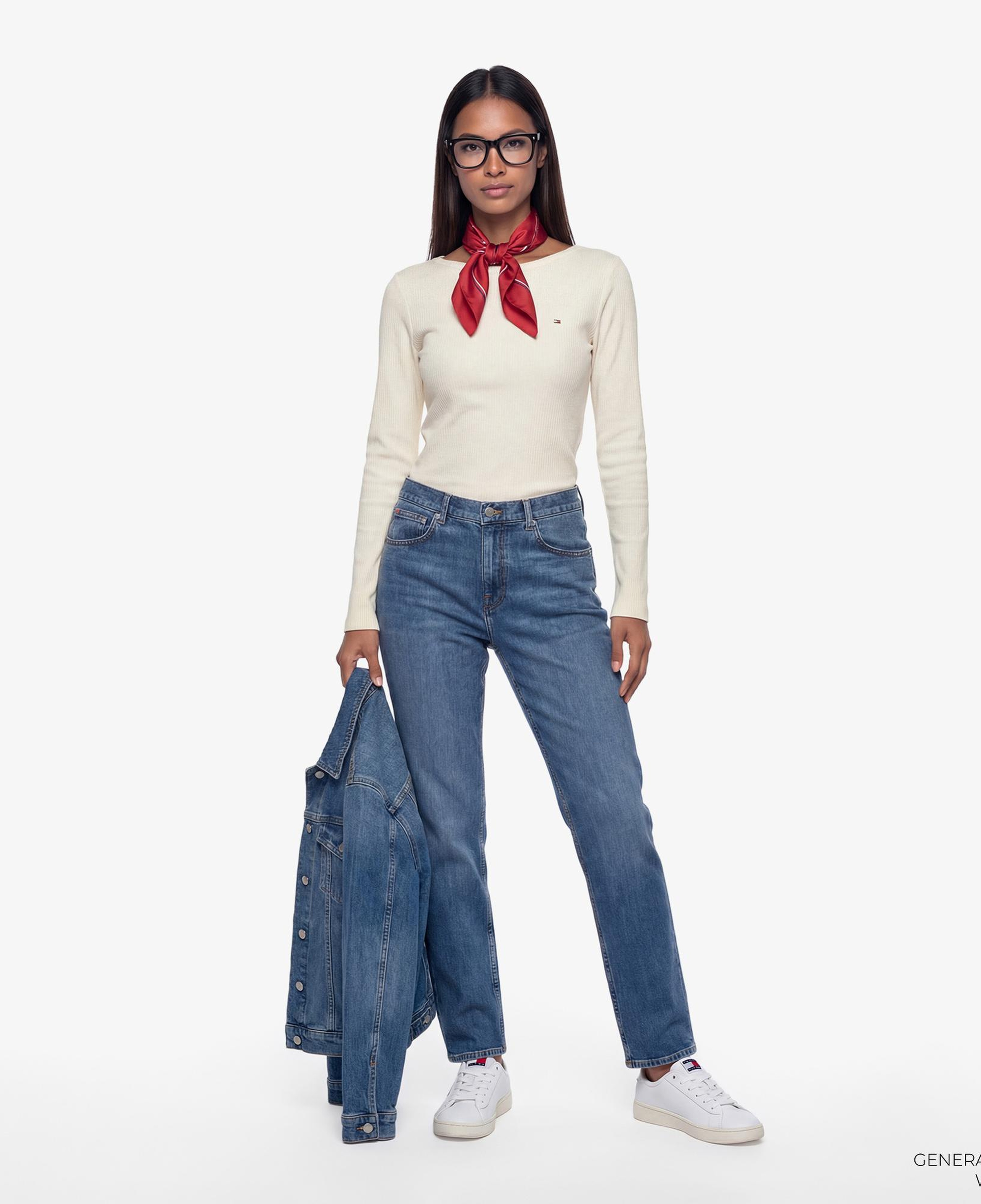 Tommy Hilfiger Kadın Bej Uzun Kollu T-Shirt