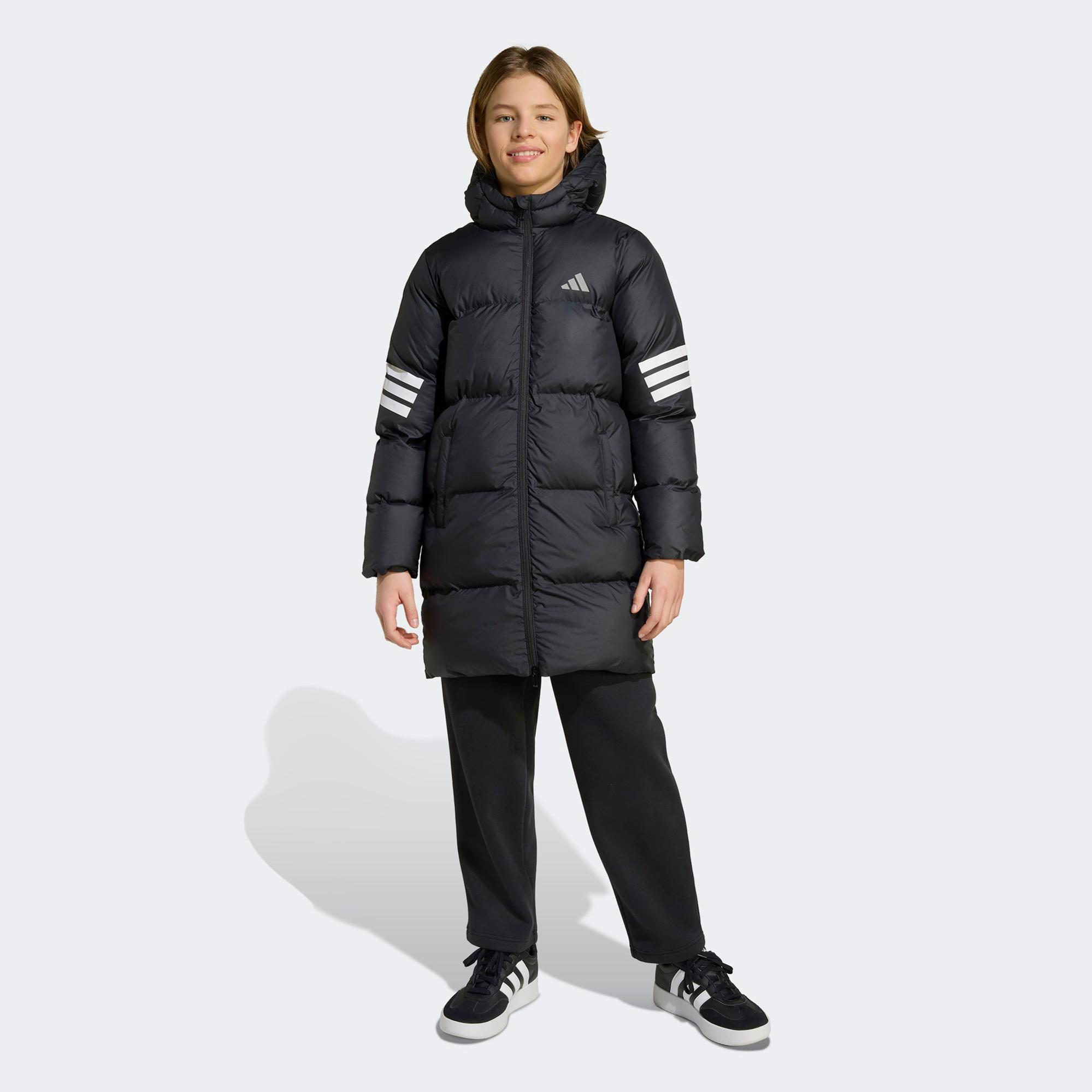 adidas Junior FI 3-Stripes Çocuk Siyah Mont