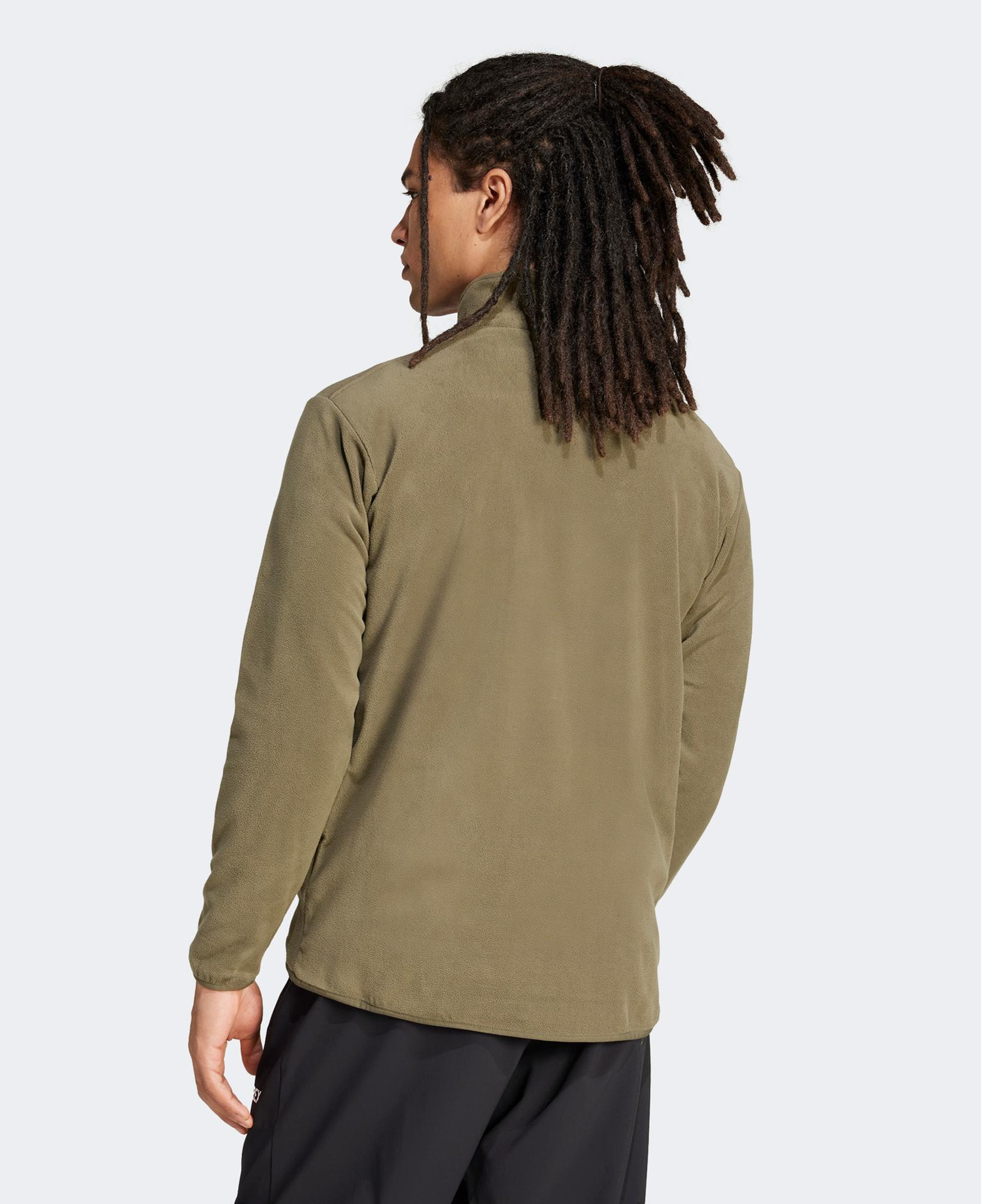 adidas Mountain Essentials Half-Zip Fleece Erkek Haki Polar