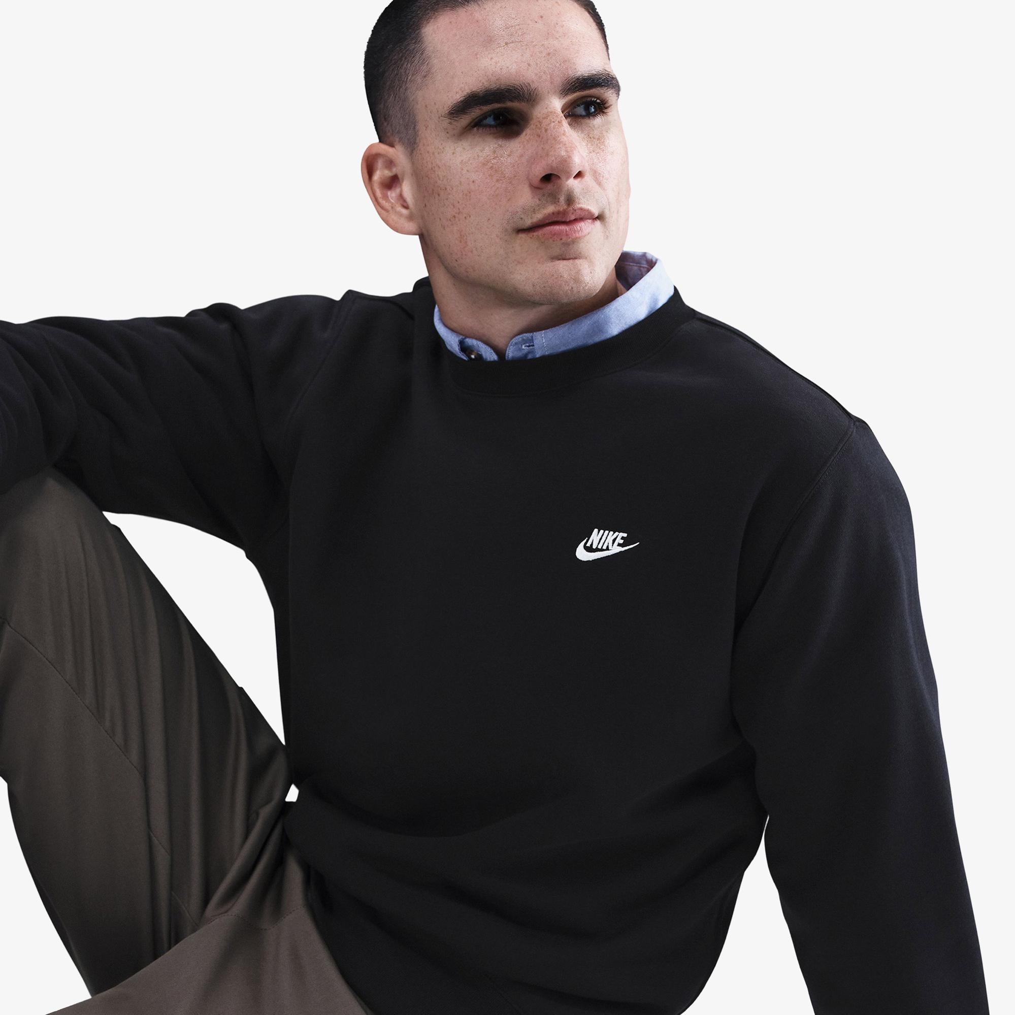Nike Club Crew Erkek Siyah Sweatshirt