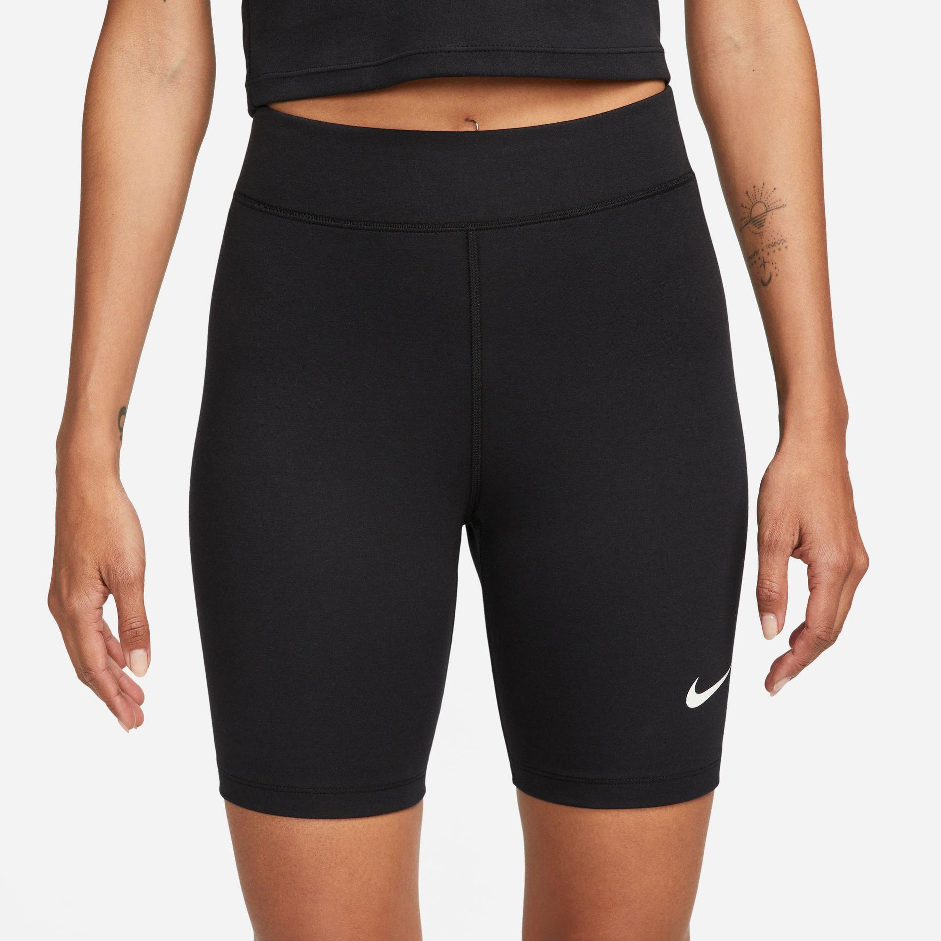 Nike Sportswear Classic Yüksek Belli 20 cm Kadın Siyah Kısa Tayt