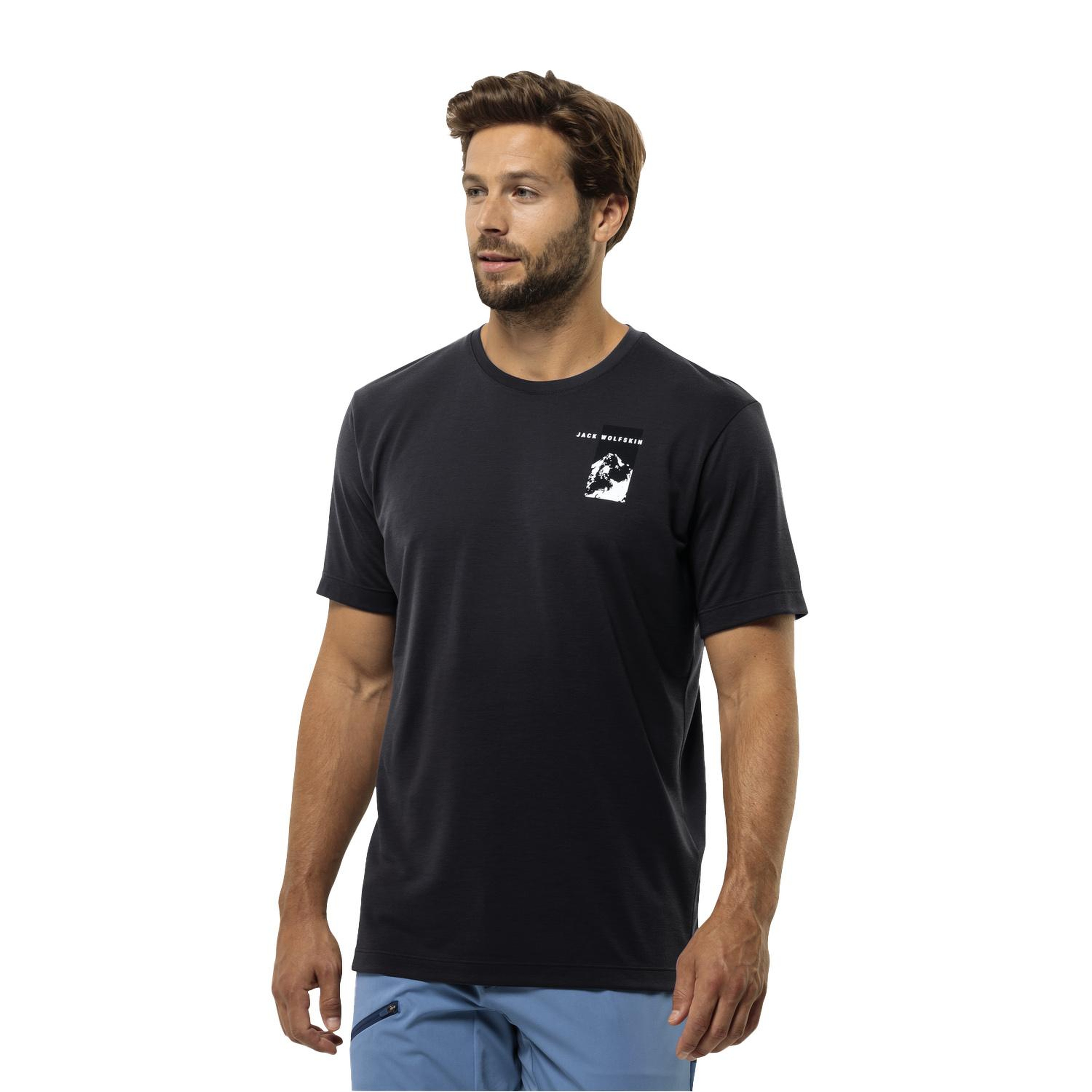 Jack Wolfskin Vonnan S/s Graphic T Erkek Gri Tişört