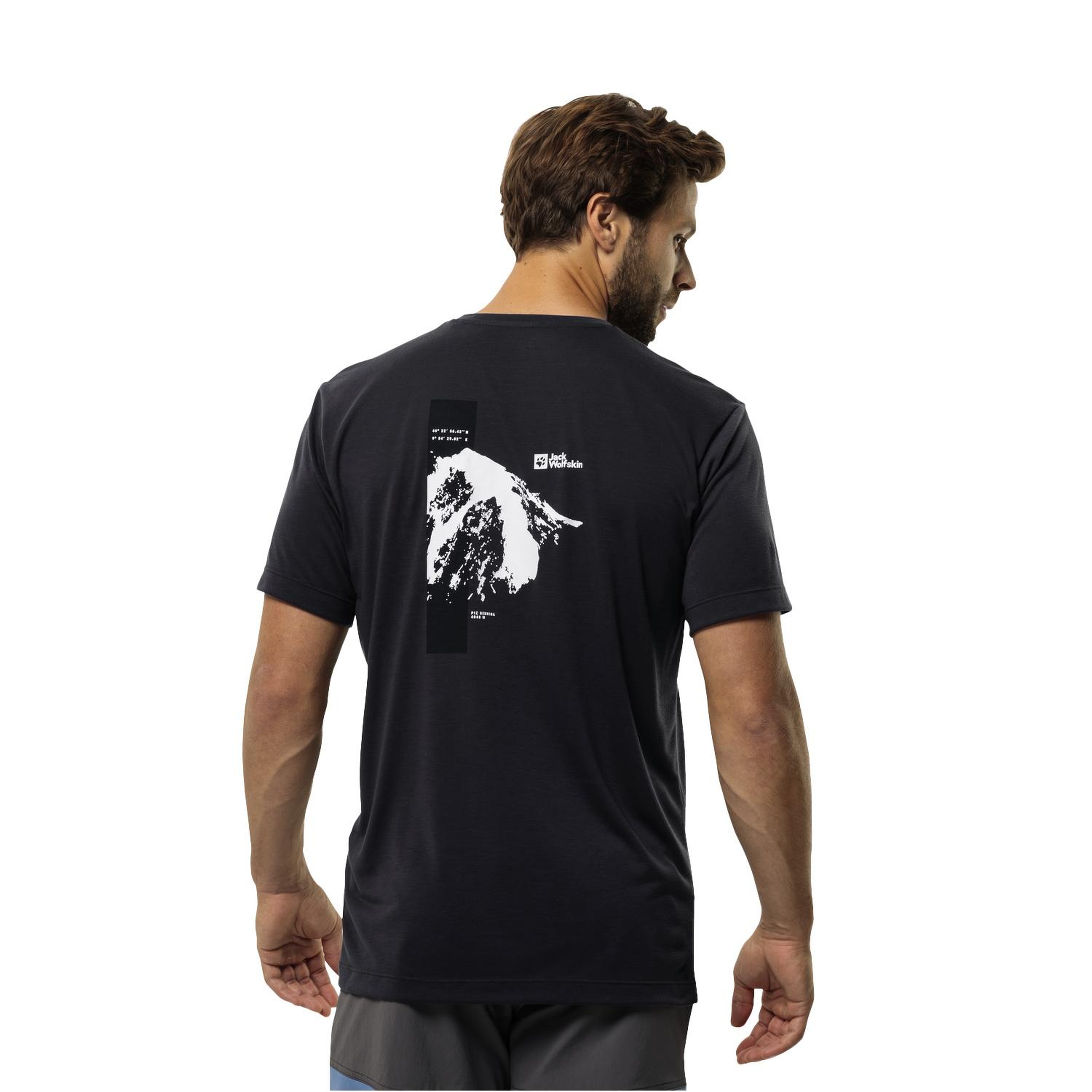 Jack Wolfskin Vonnan S/s Graphic T Erkek Gri Tişört