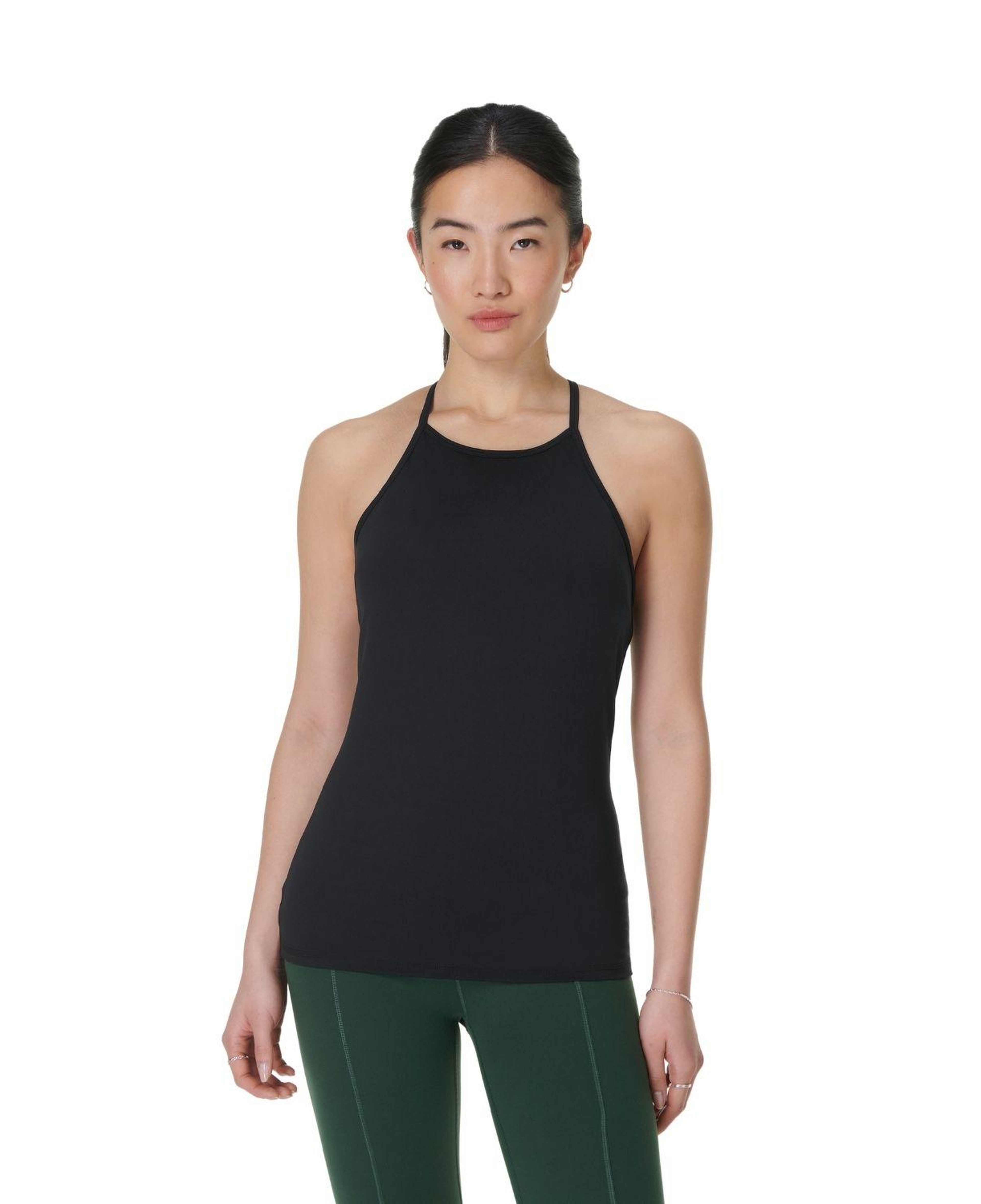 Sweaty Betty Soft Flow Double Up Tank Kadın Siyah Fitness Bra