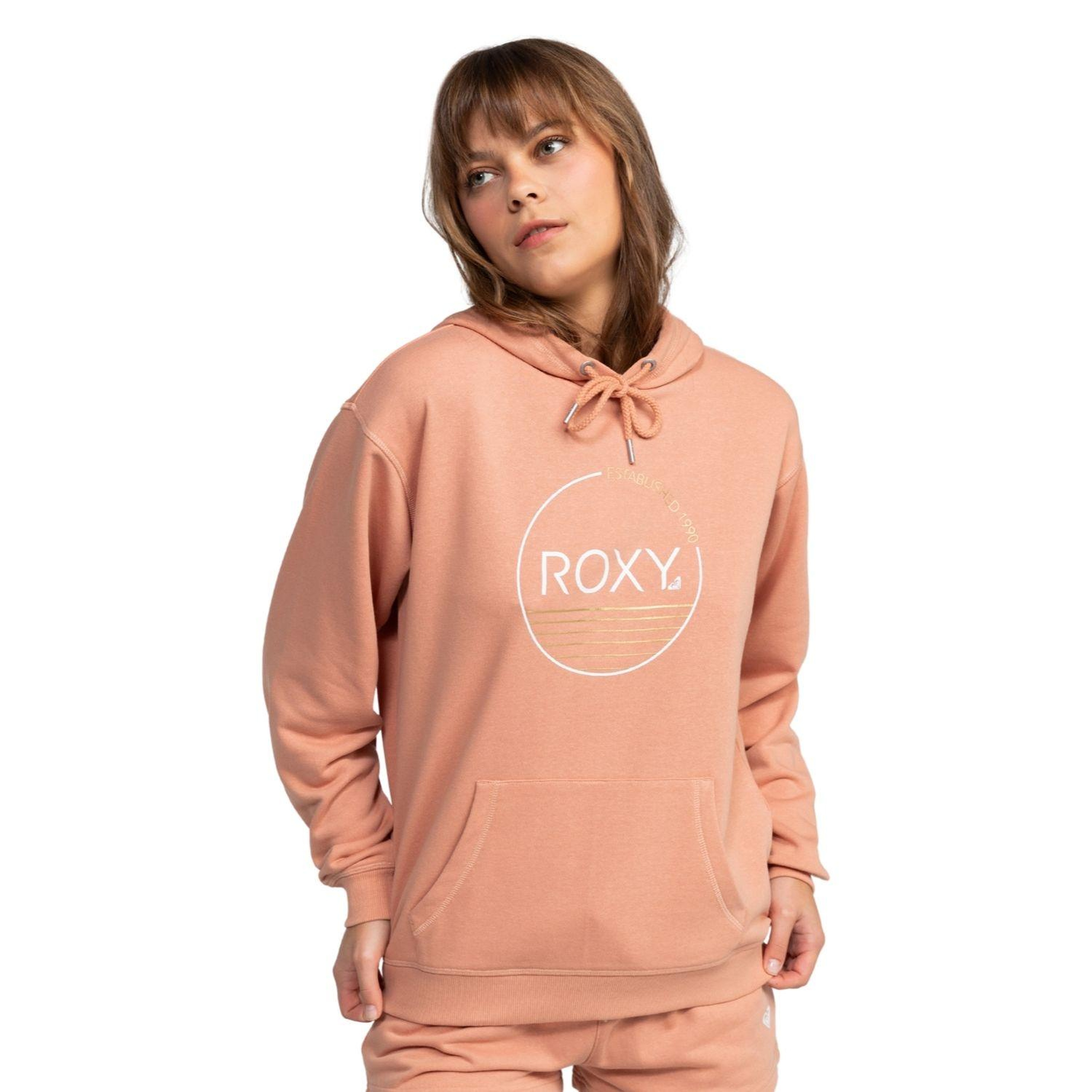 Roxy Surf Stoked Hoodie Terry Kadın Pembe Sweatshirt