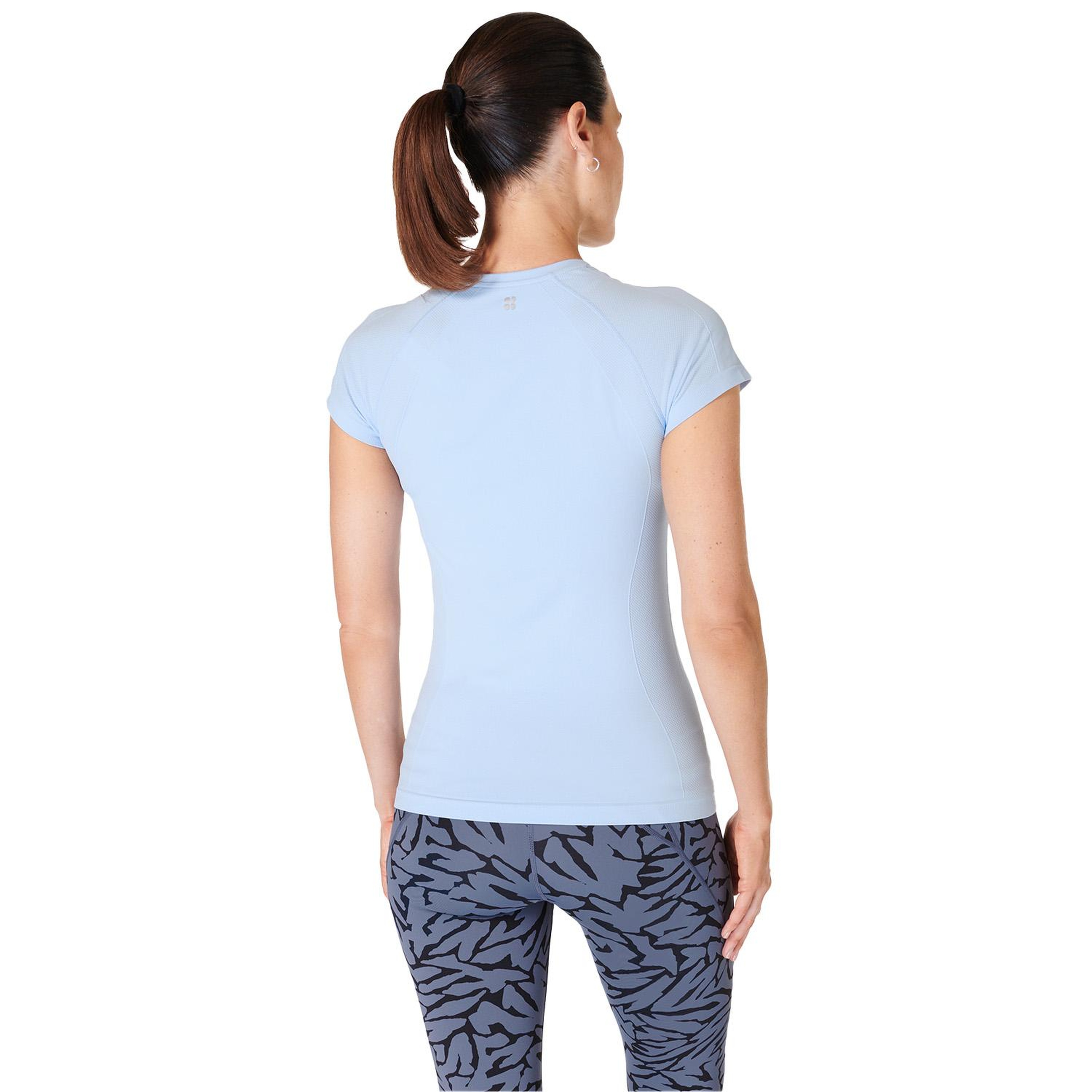 Sweaty Betty Athlete Seamless Workout T-shi Kadın Mavi Fitness Tişört