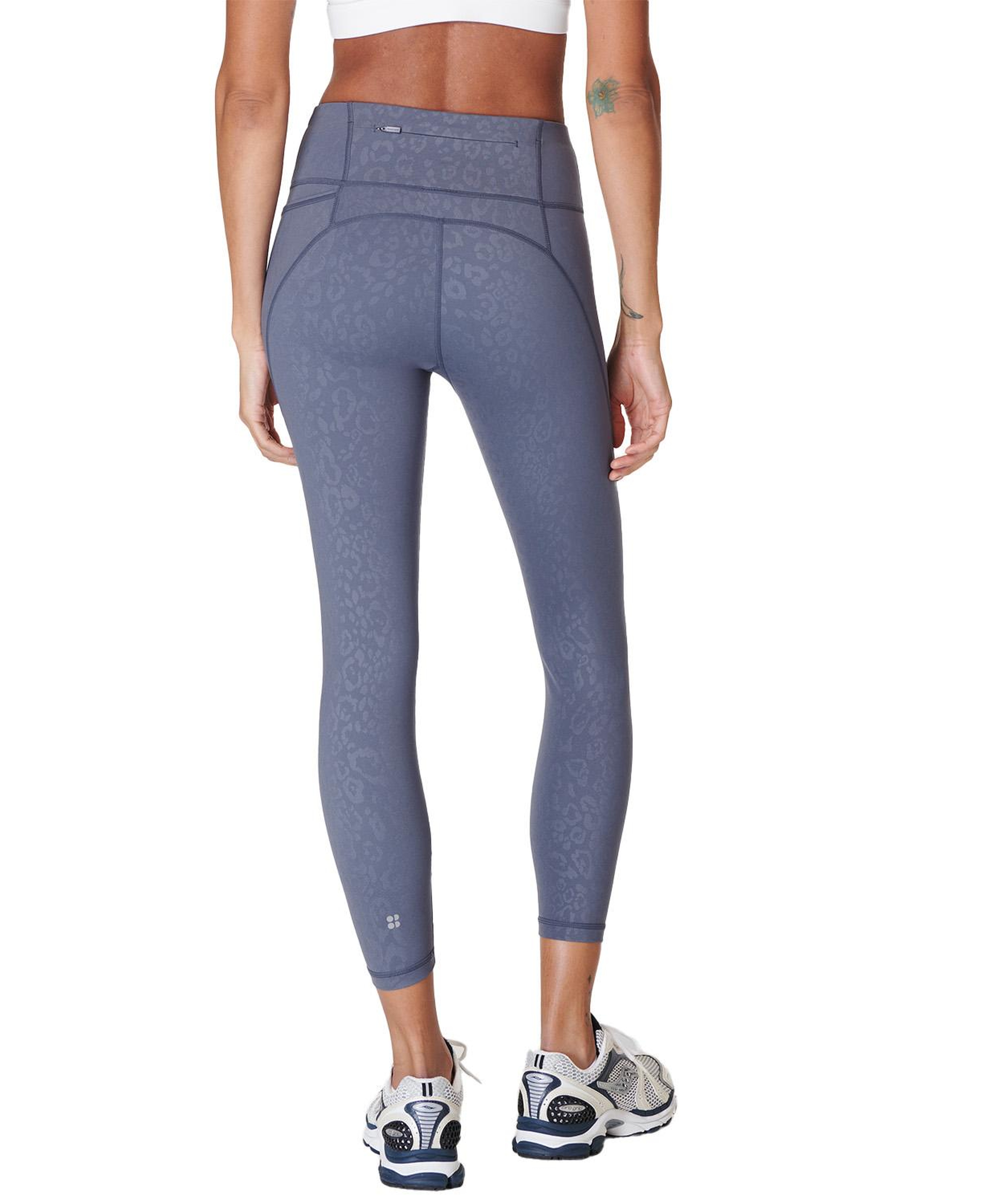 Sweaty Betty Power 7/8 Emboss Workout Legging Kadın Mavi Fitness Tayt