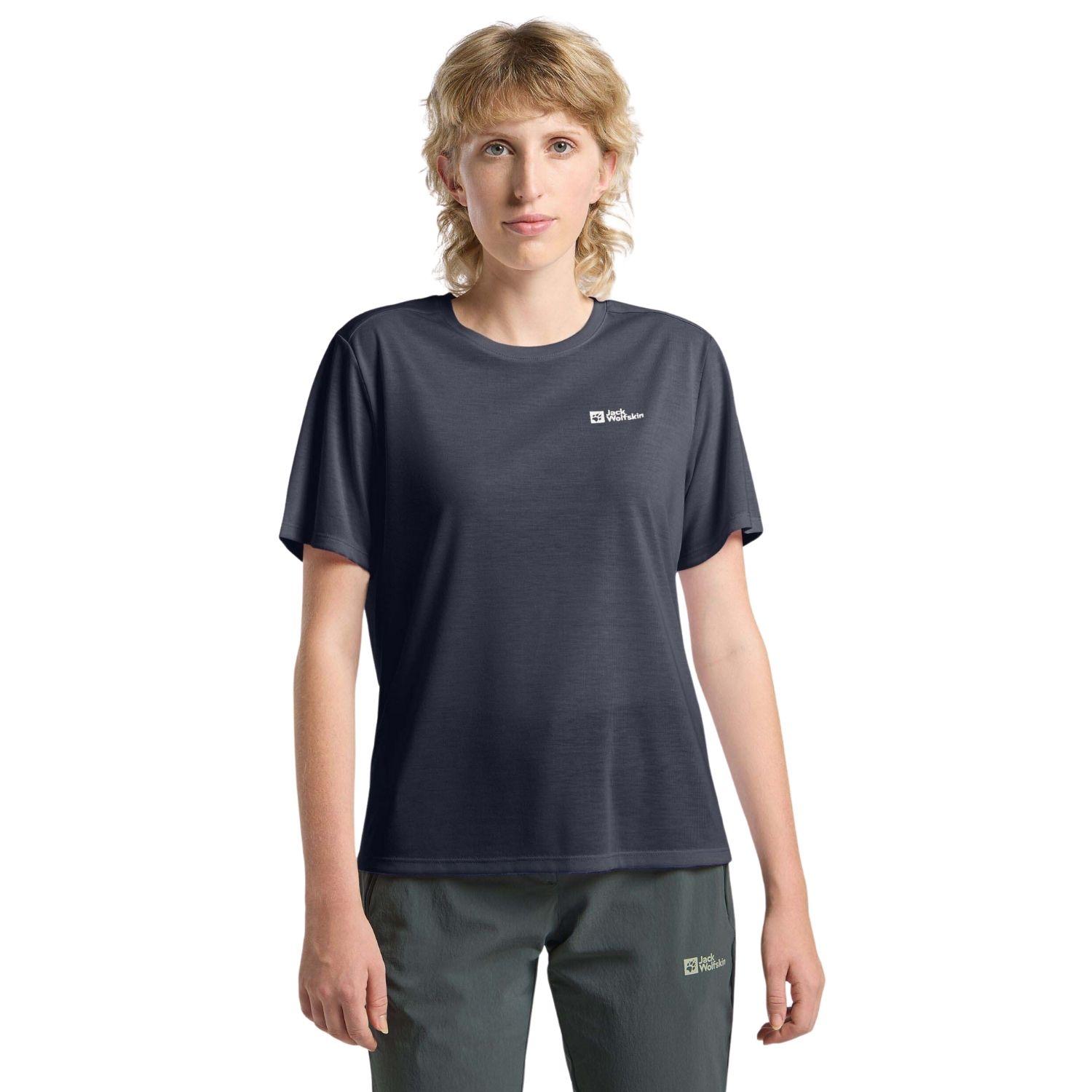 Jack Wolfskin Vonnan S|s T Kadın Mavi Tişört