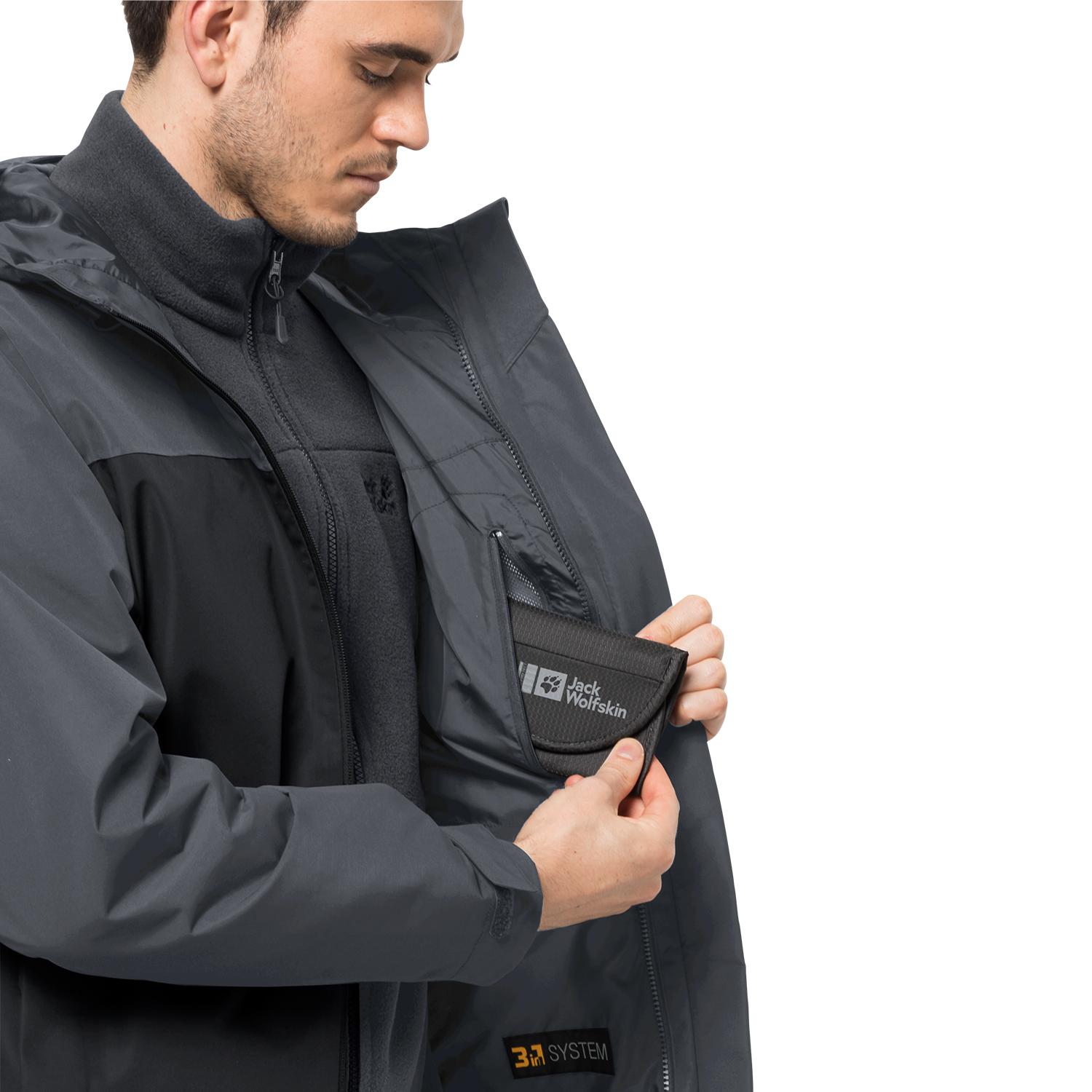 Jack Wolfskin Taubenberg 3in1 Erkek Gri Outdoor Ceketi