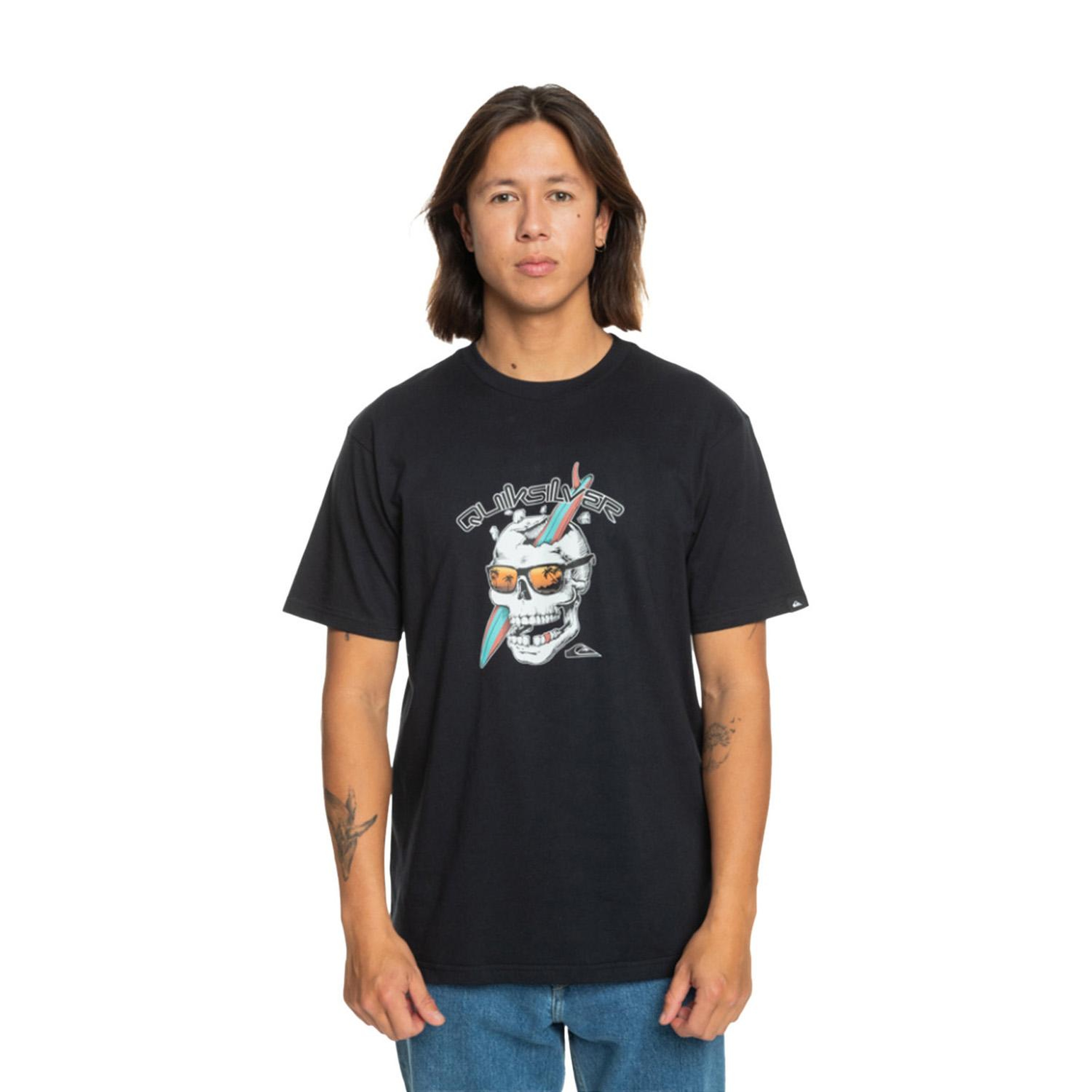 Quiksilver One Last Surf Erkek Siyah Tişört