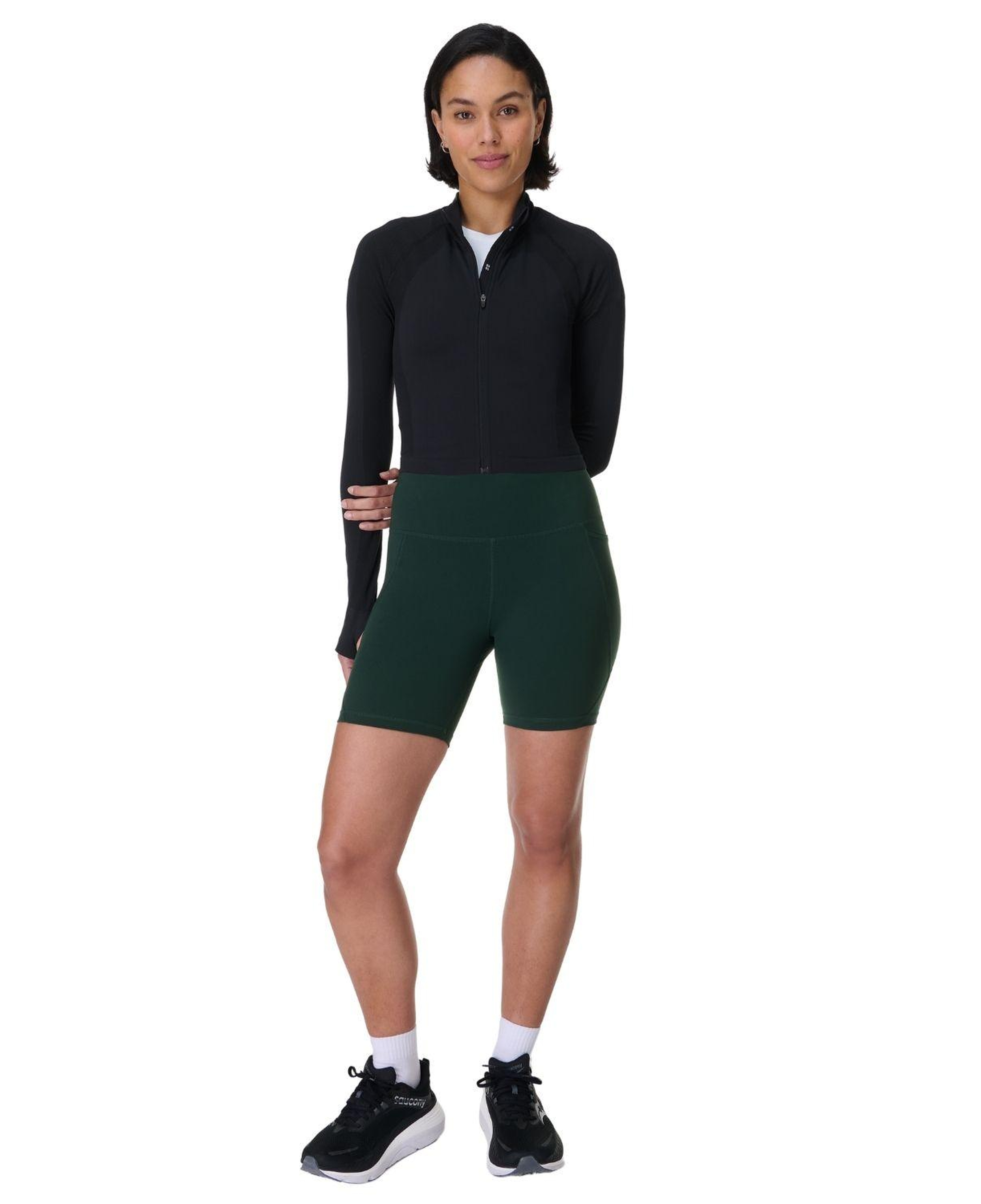 Sweaty Betty Power 6 Biker Shorts Kadın Yeşil Koşu Şortu